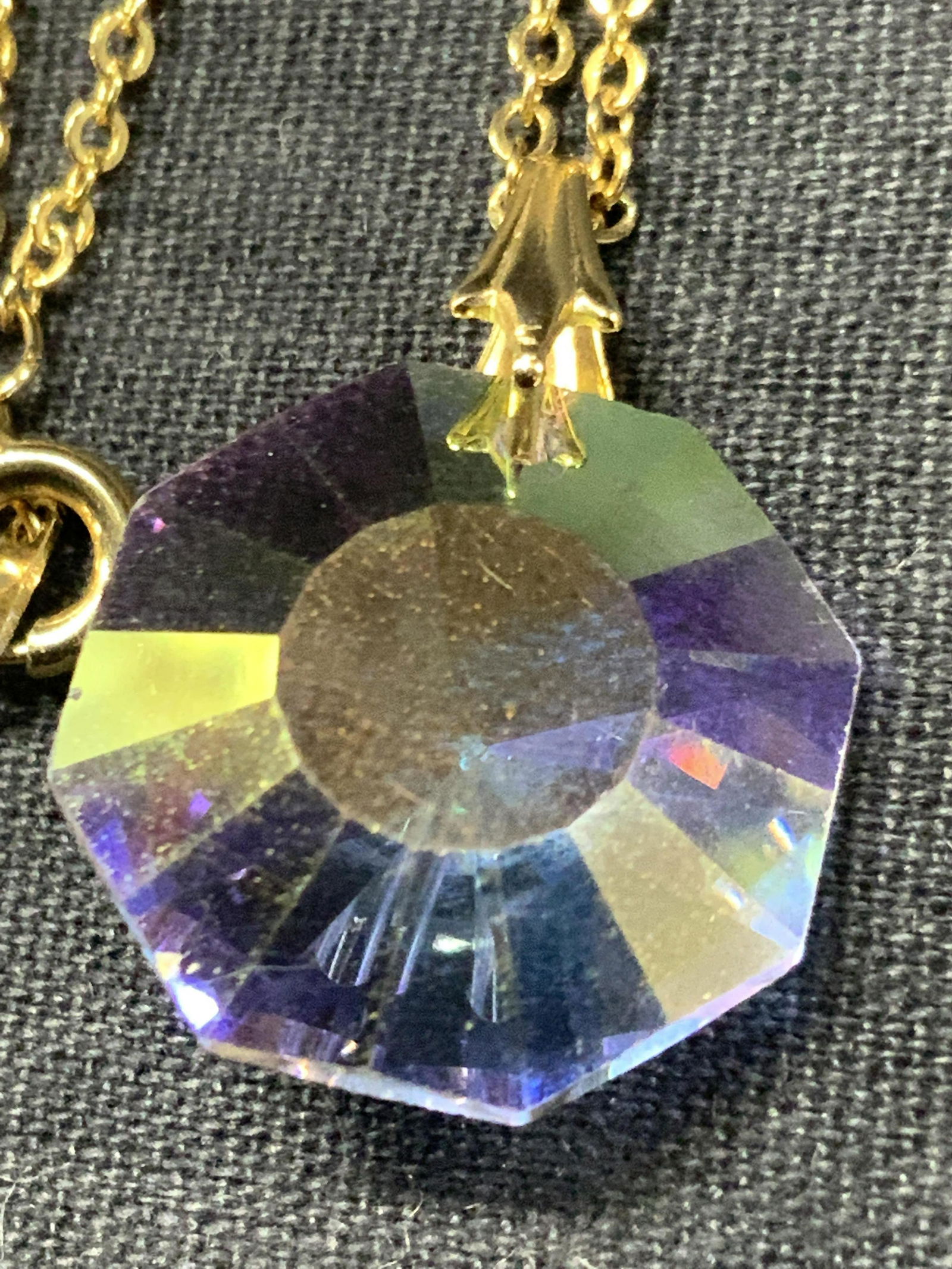 Faceted AB Crystal Pendant Necklace (1 of 5)
