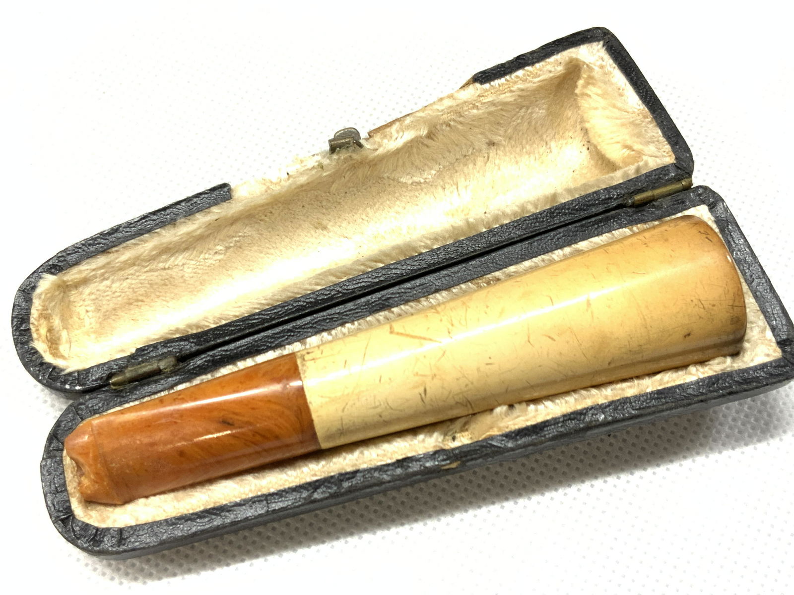 Vintage Polished Wooden Pipe W Case (1 of 13)