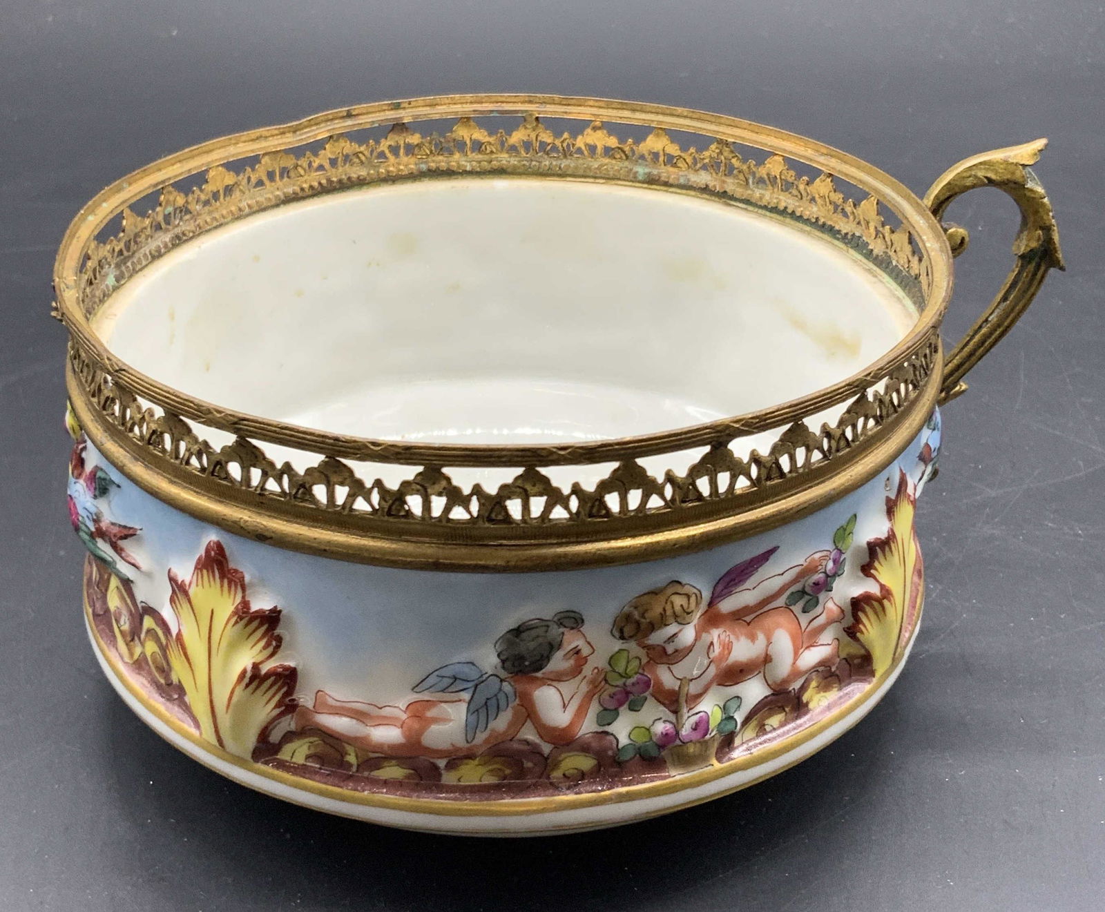 Trademarked French Vntg Porcelain Handled Vessel (1 of 10)