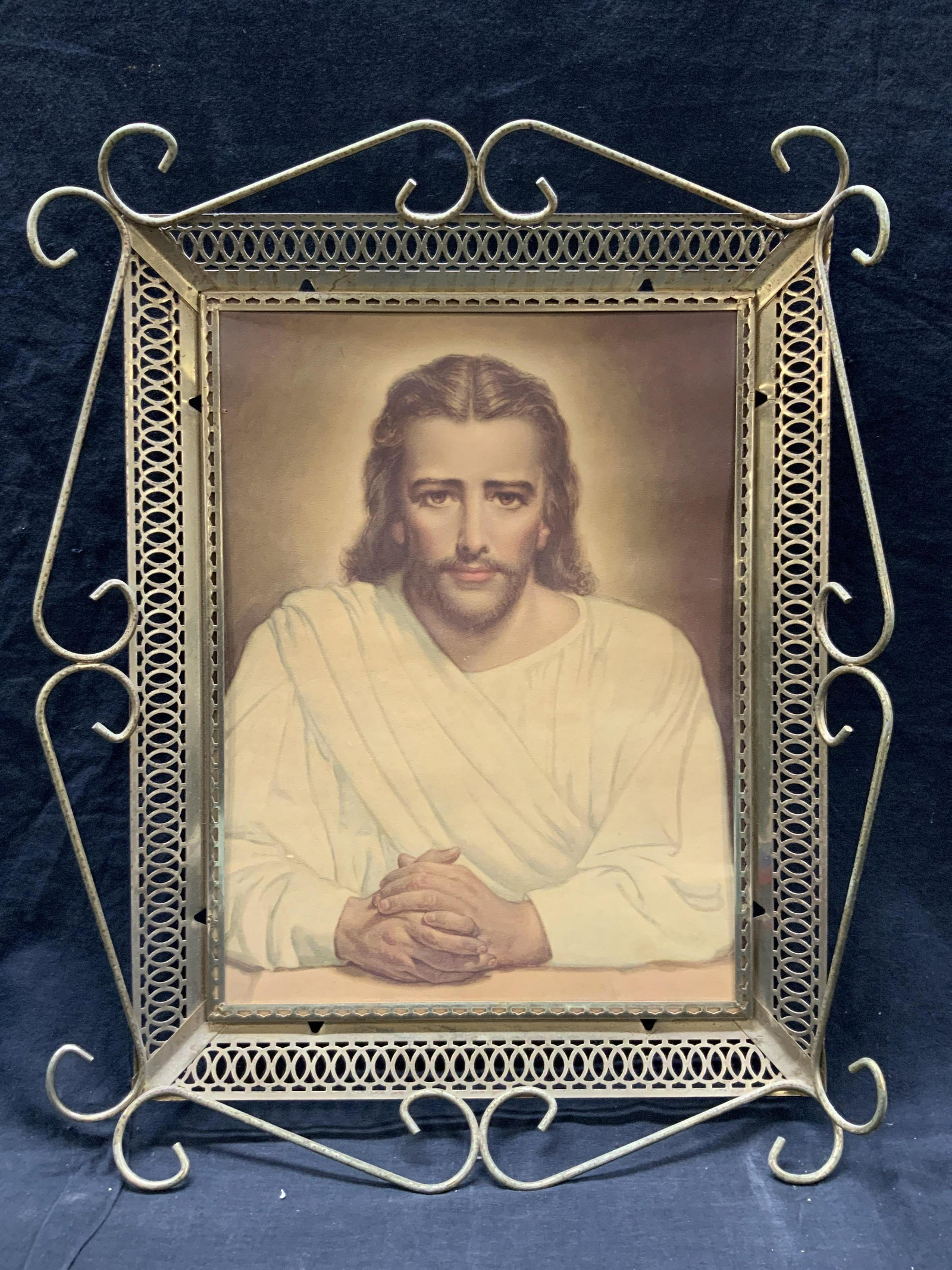 Brass Framed Jesus Offset Lithograph (1 of 7)