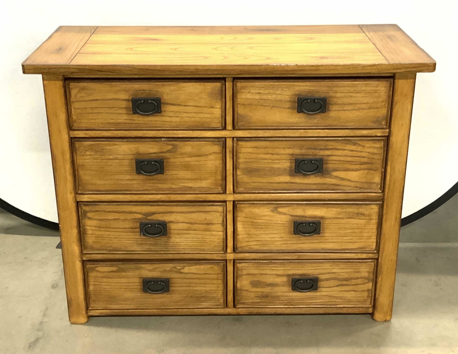 Vintage Wooden Pine Eight Drawer Dresser (1 of 13)