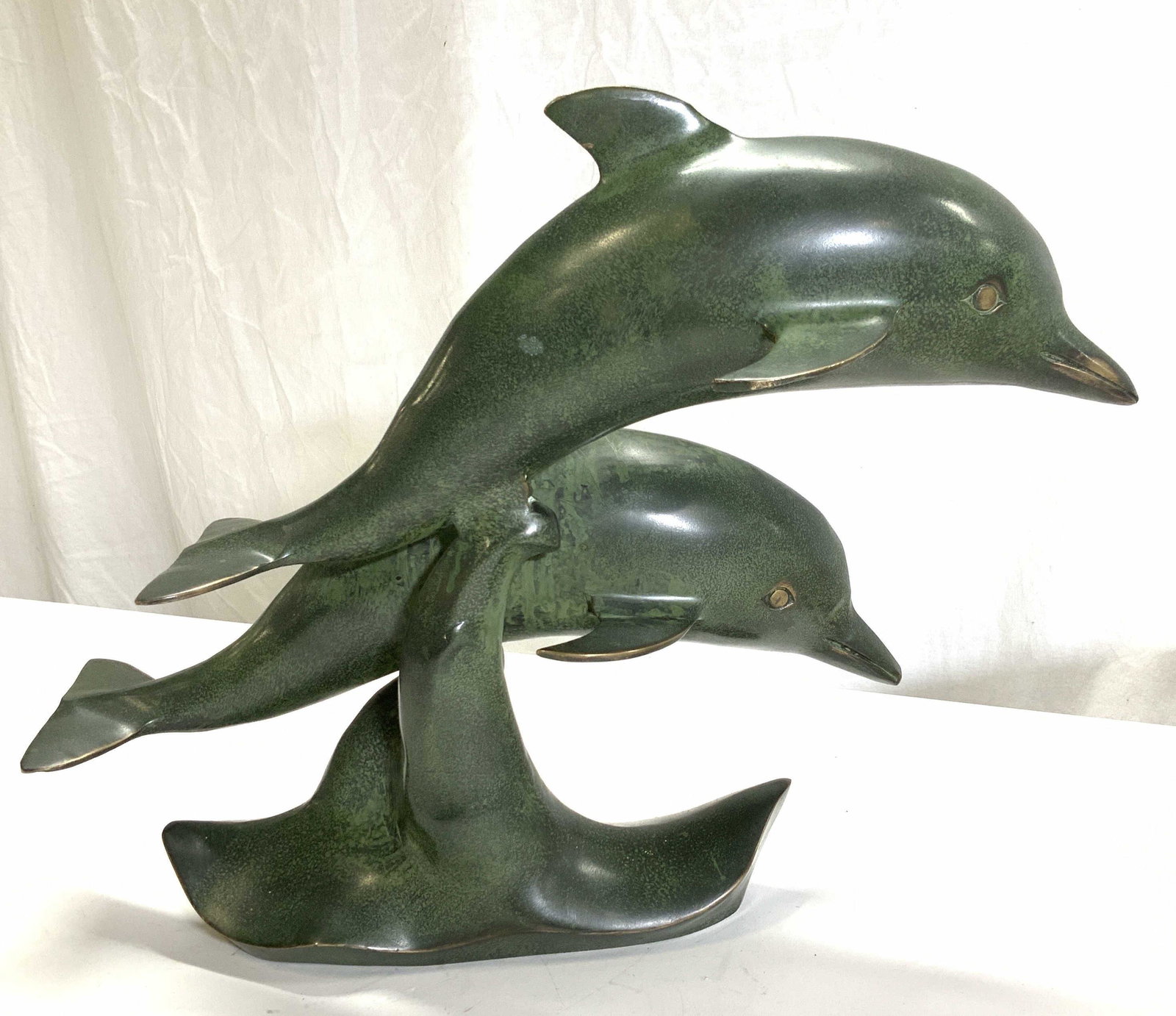 Heavy Cast Bronze Dolphin Sculpture (1 of 9)