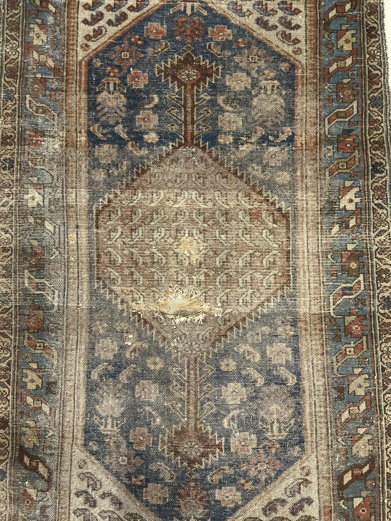 Vintage Handmade Wool Turkish Rug: Rug is handmade and wool. Piece is vintage possibly antique. Rug has intricate multi toned floral, & geometric detail. Piece measures approx 67 inches long 41 inches wide. Rug, carpet, Turkish rug, ha