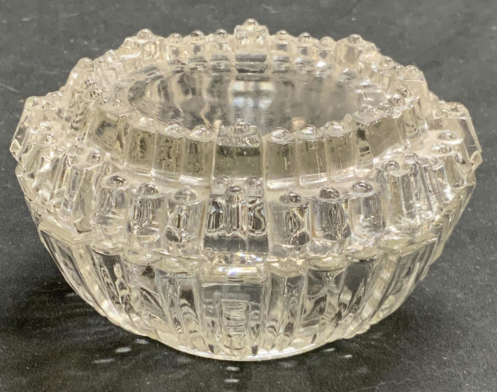 Round Cut Glass Lidded Trinket Dish (1 of 7)