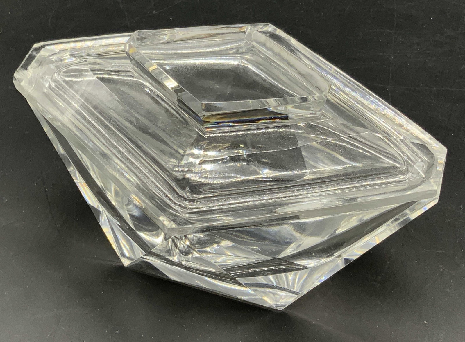 Vintage Cut Glass Lidded Trinket Box (1 of 10)