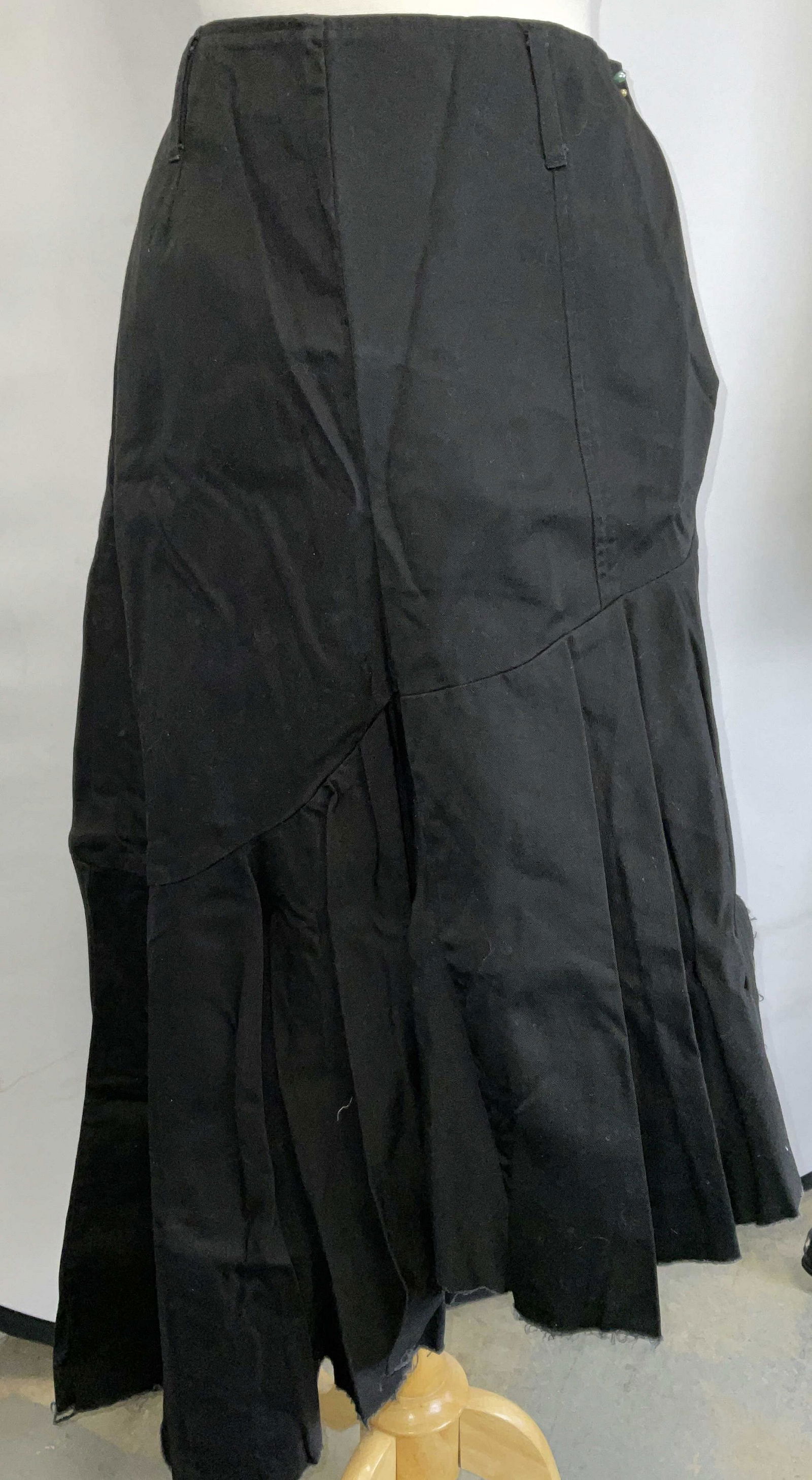 DOUBLE ZERO Black Cotton Steampunk Style Skirt (1 of 6)