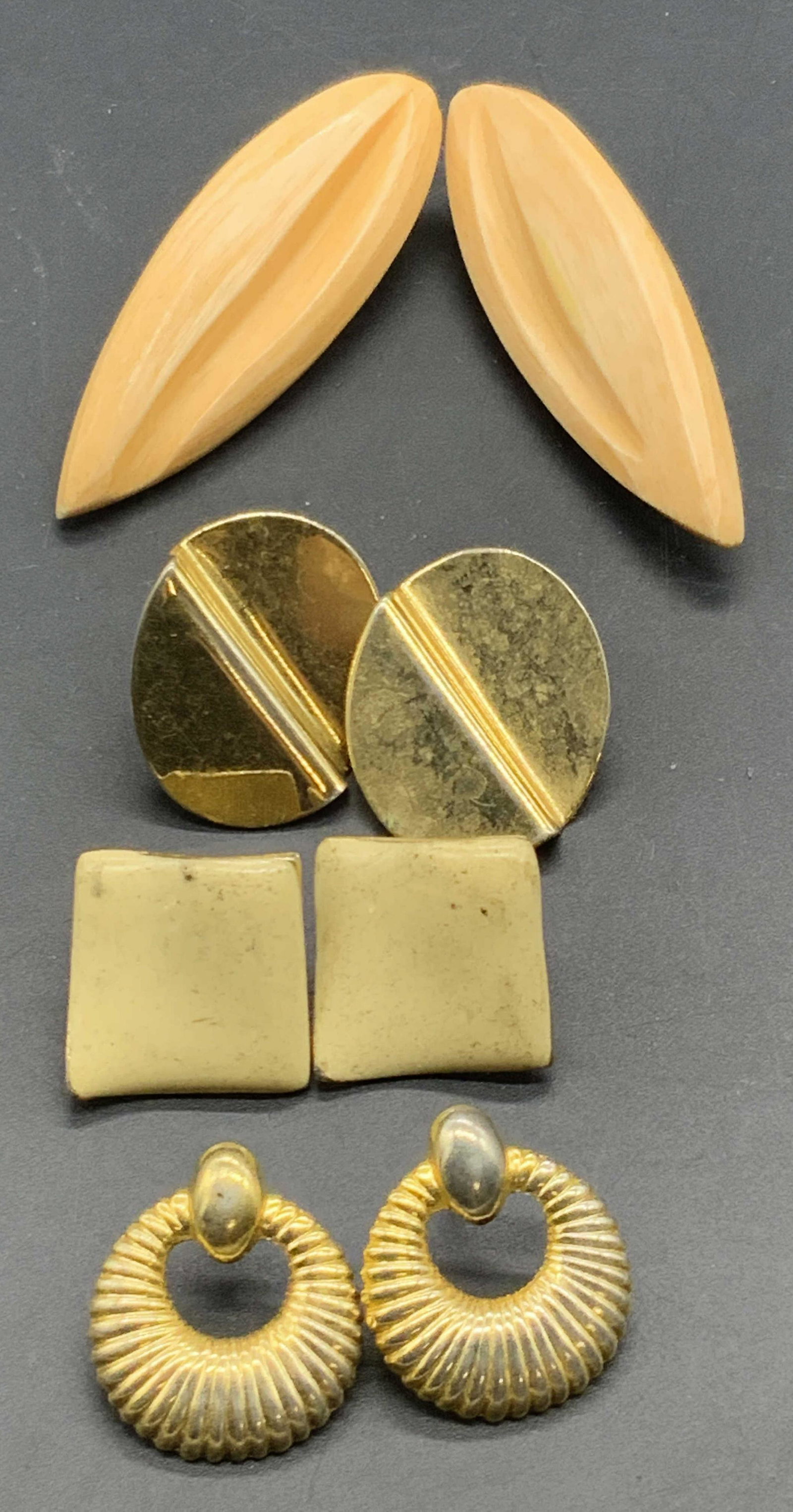 Lot 4 Geometric Post Earrings, Vintage Jewelry (1 of 7)