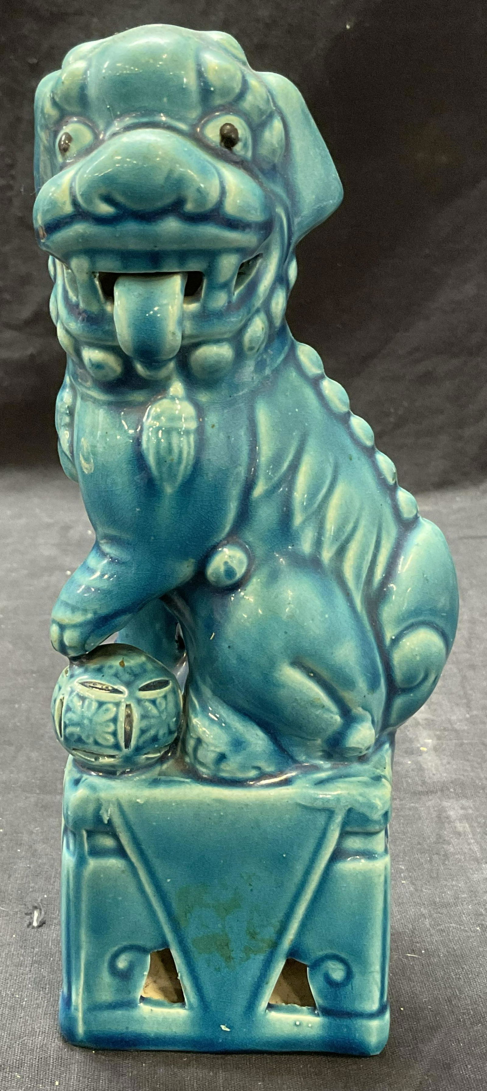 Ceramic Blue Foo Dog Tabletop Figural (1 of 6)