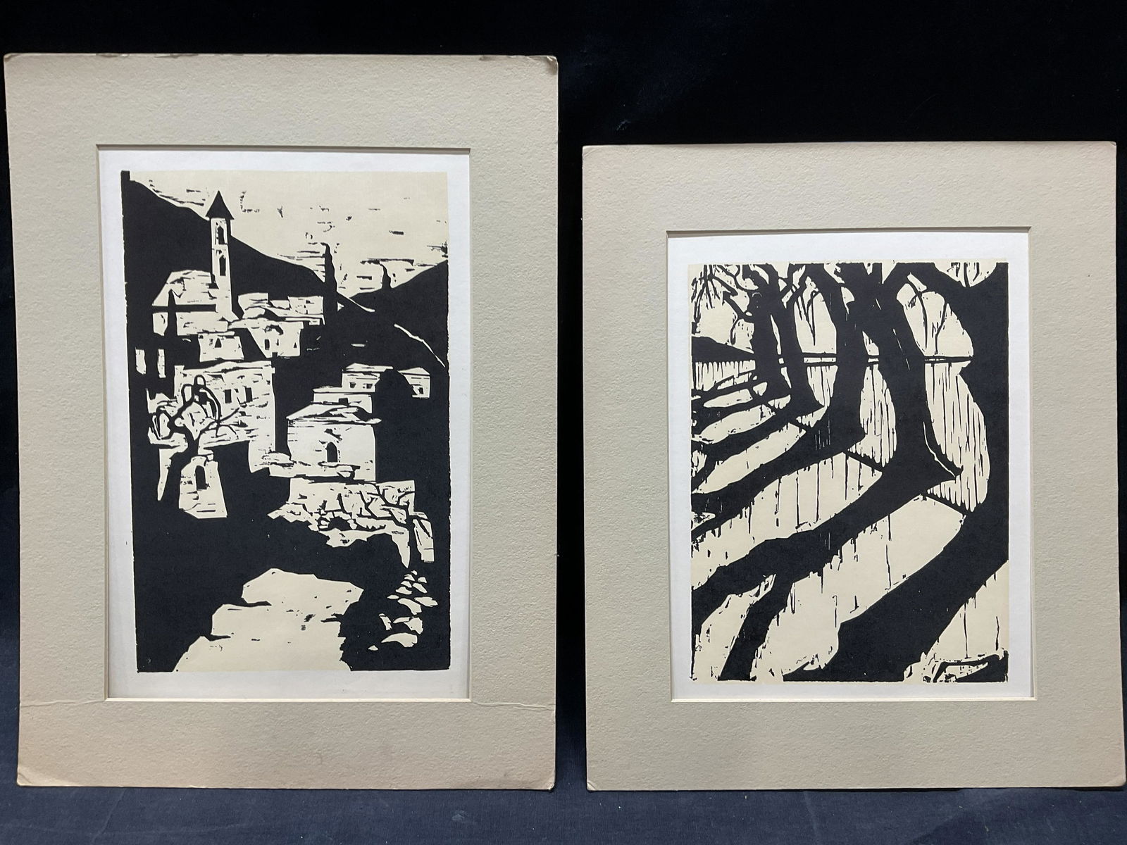 Lot 2 Matted Woodcuts, Jacob Pins (1 of 8)