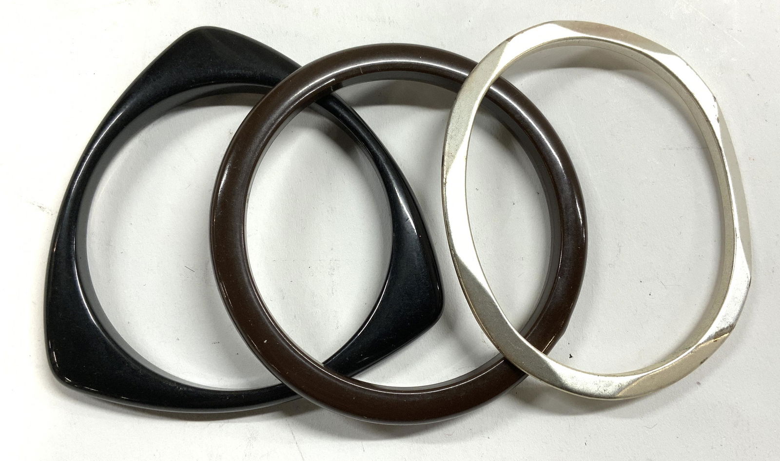 Group 3 Black/Brown/Silver Tone Bangles (1 of 6)