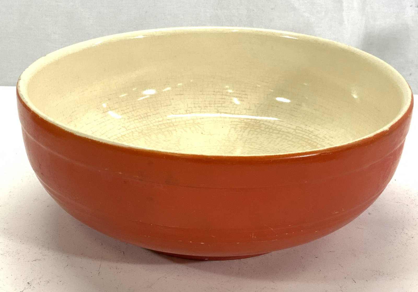 Vintage Orange Ceramic Kitchen Bowl (1 of 5)