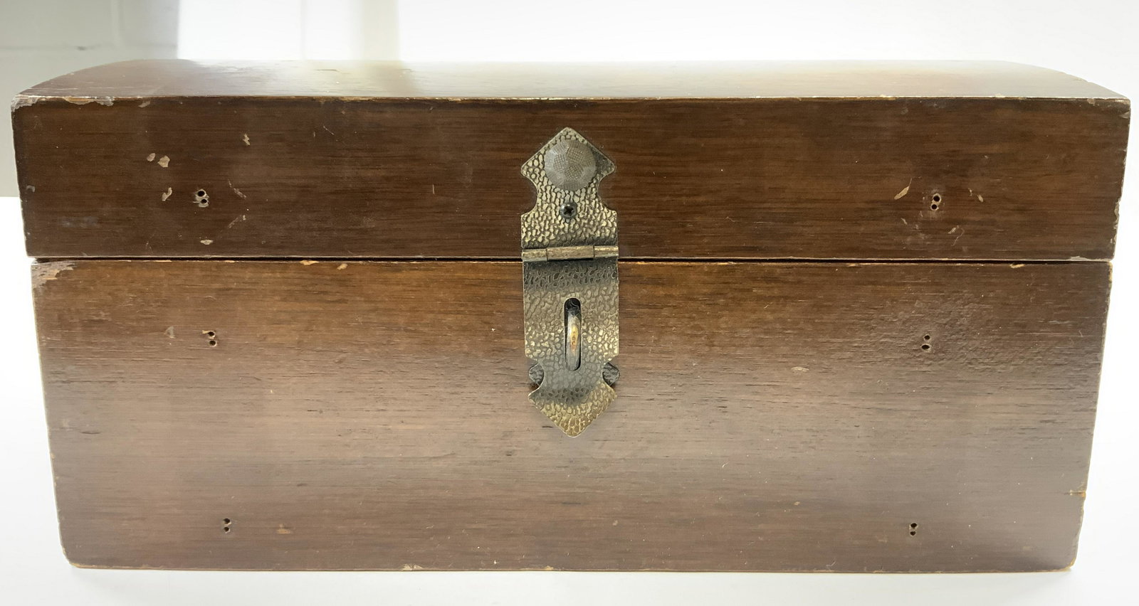 Vntg 2 Tier Hinged Lid Wooden Jewelry Box (1 of 8)