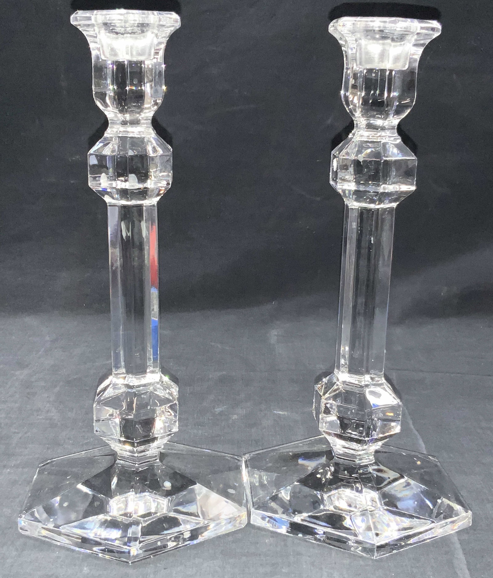 Pair Val St Lambert Crystal Candle Holders (1 of 6)