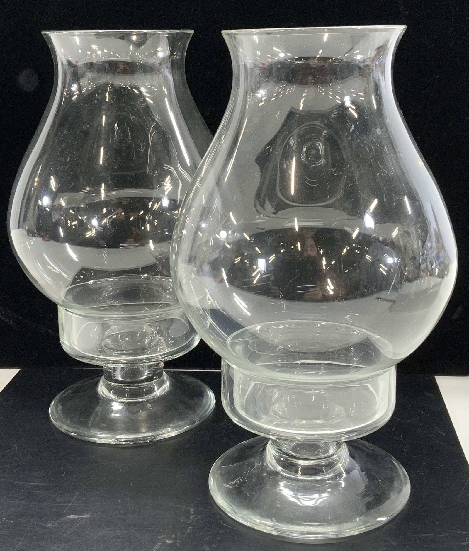 Pair Hurricane Glass Candle Holders 4 pcs (1 of 7)