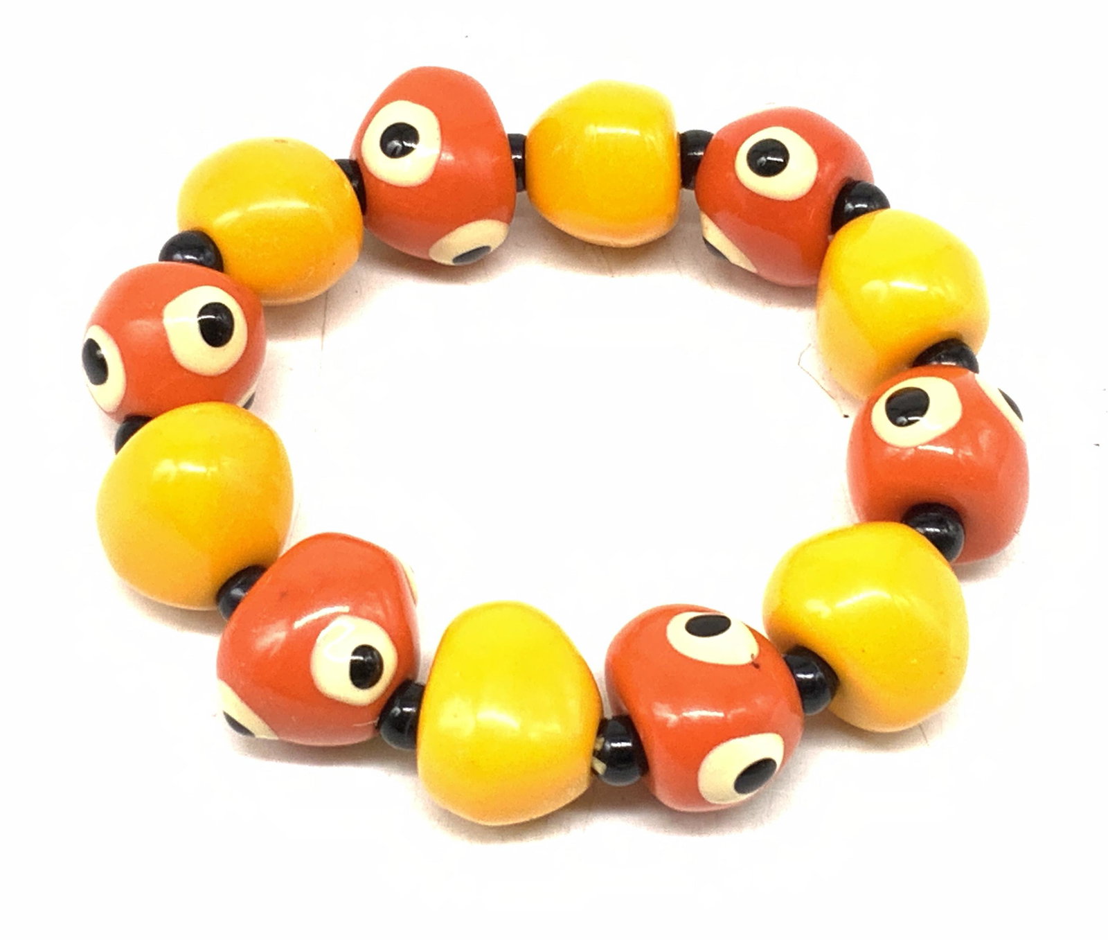 Vintage Orange Resin Stretch Bracelet, Jewelry (1 of 4)