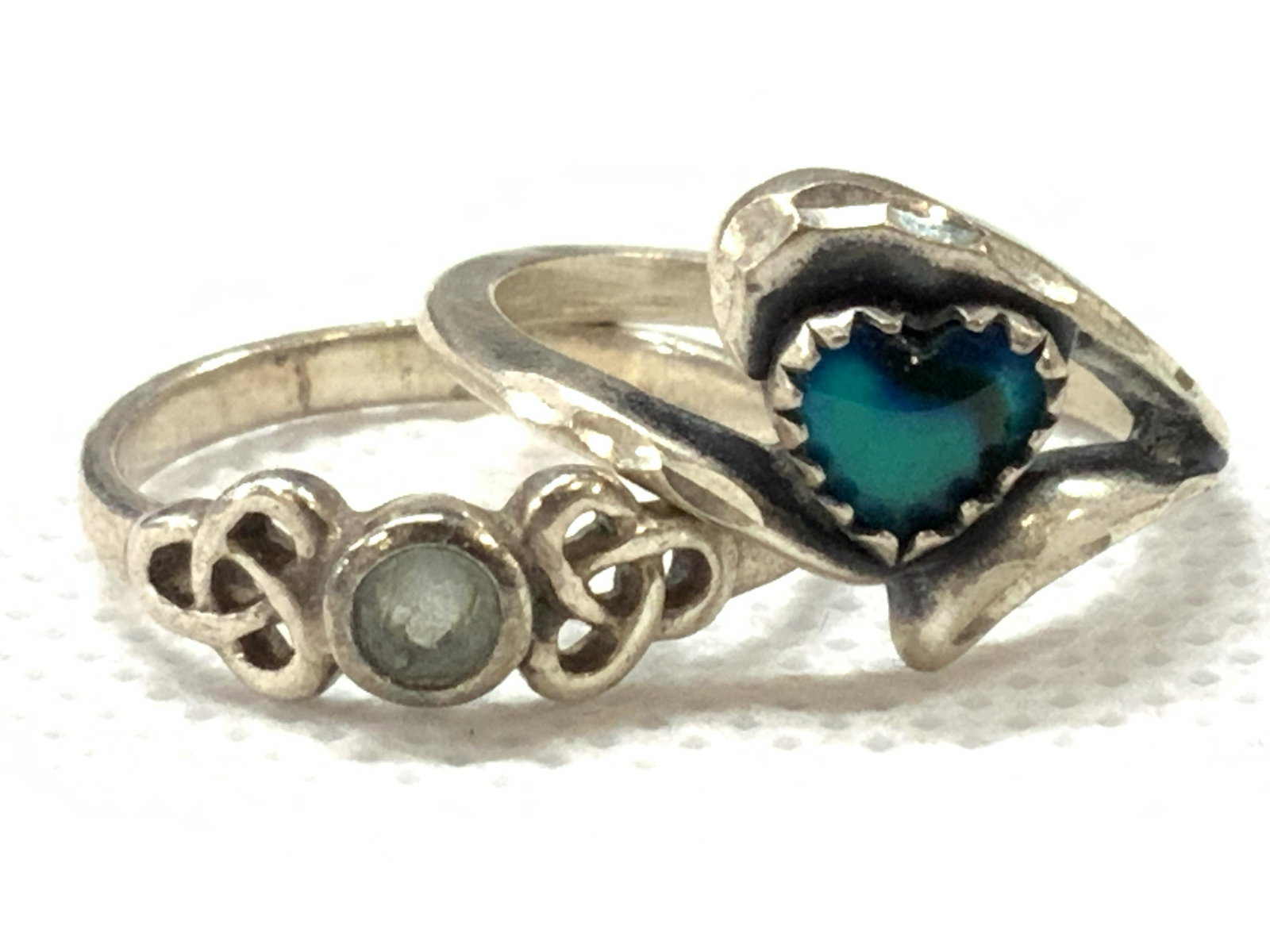 Lot 2 Sterling & Natural Stone Rings WM Signed (1 of 8)