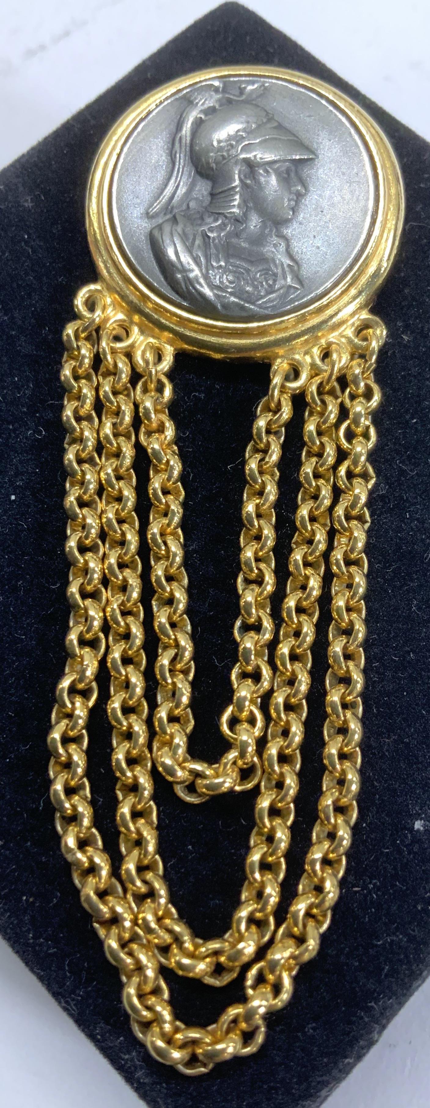 BEN AMUN Electroplated Gold Etruscan Brooch (1 of 6)