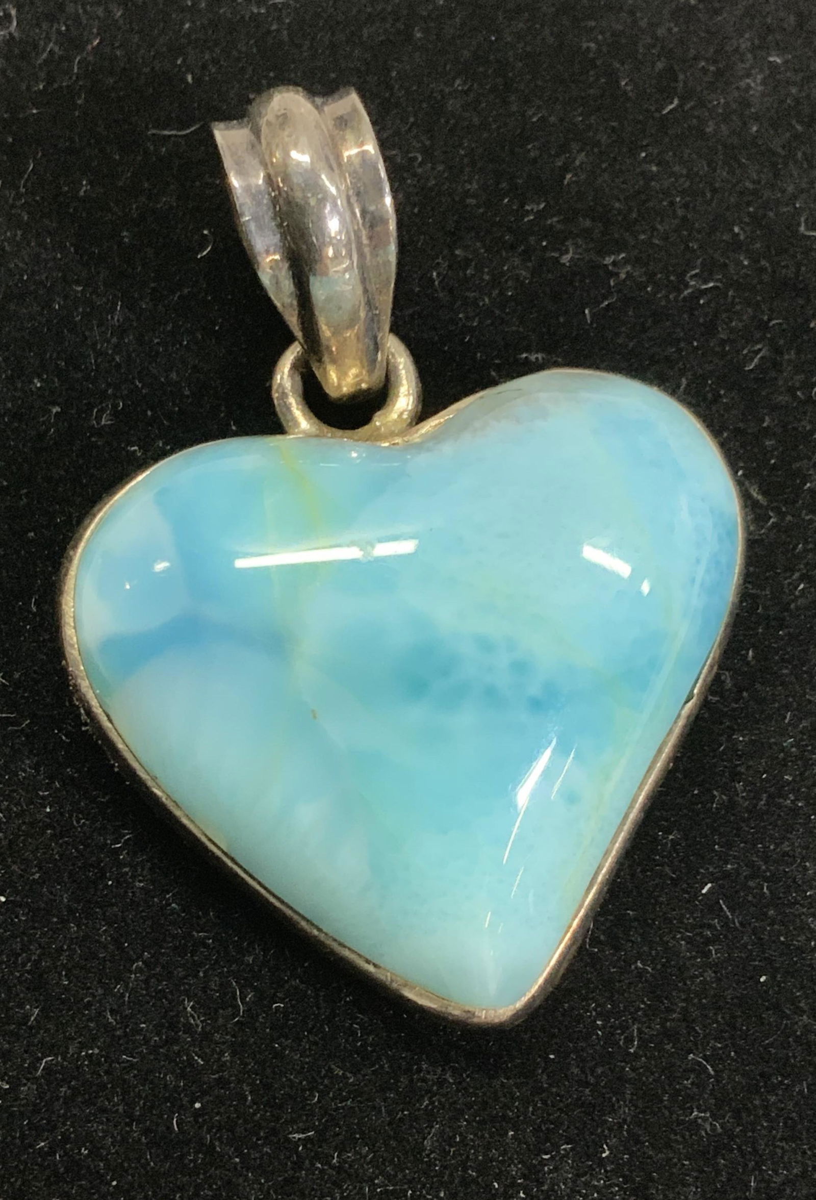 CPD STERLING SILVER HEART PENDANT, Larimar (1 of 6)