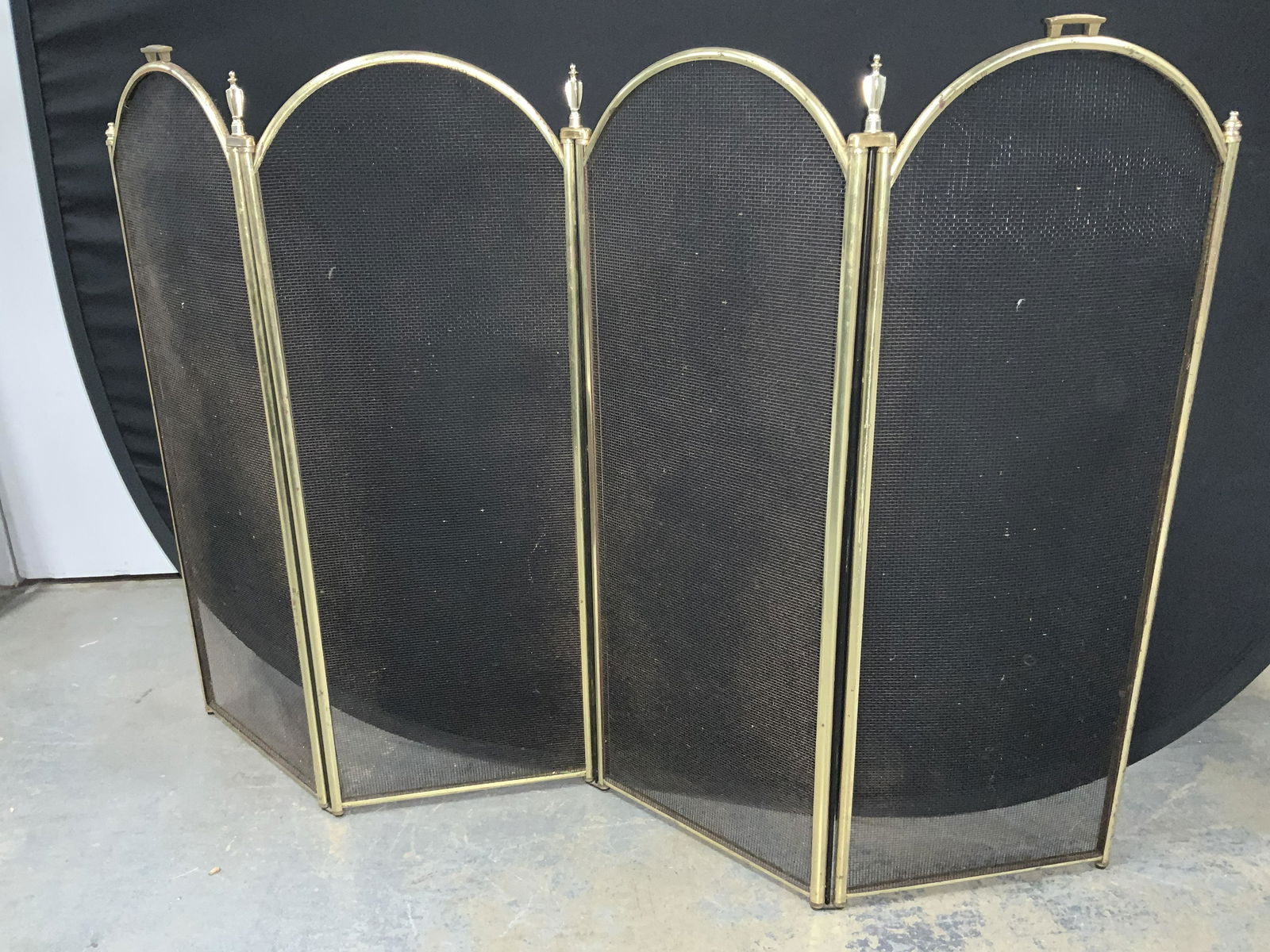 Vintage 4 Panel Iron Fireplace Screen (1 of 8)