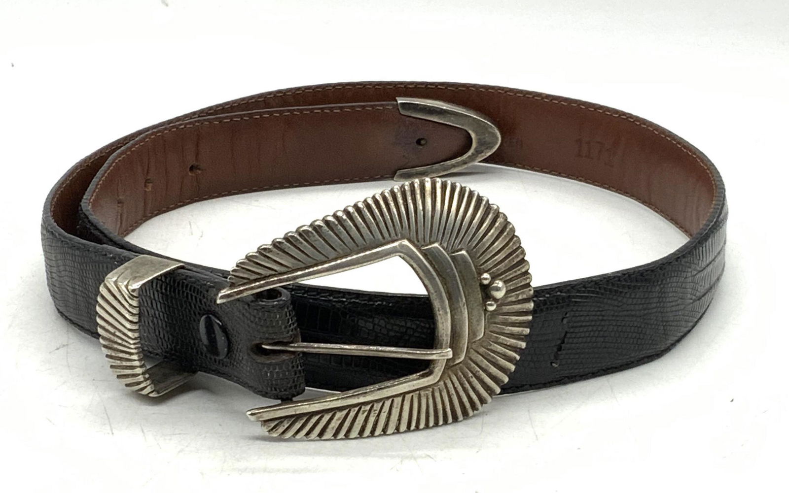 DAVID DEAR Sterling Slv Buckle & RALPH LAUREN Belt (1 of 6)
