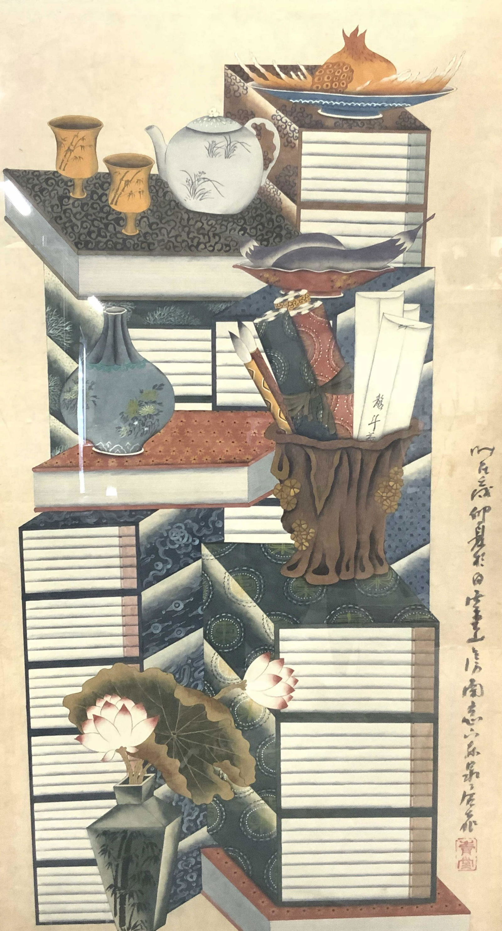 XL Signed Asian Ink On Paper Panel (1 of 13)