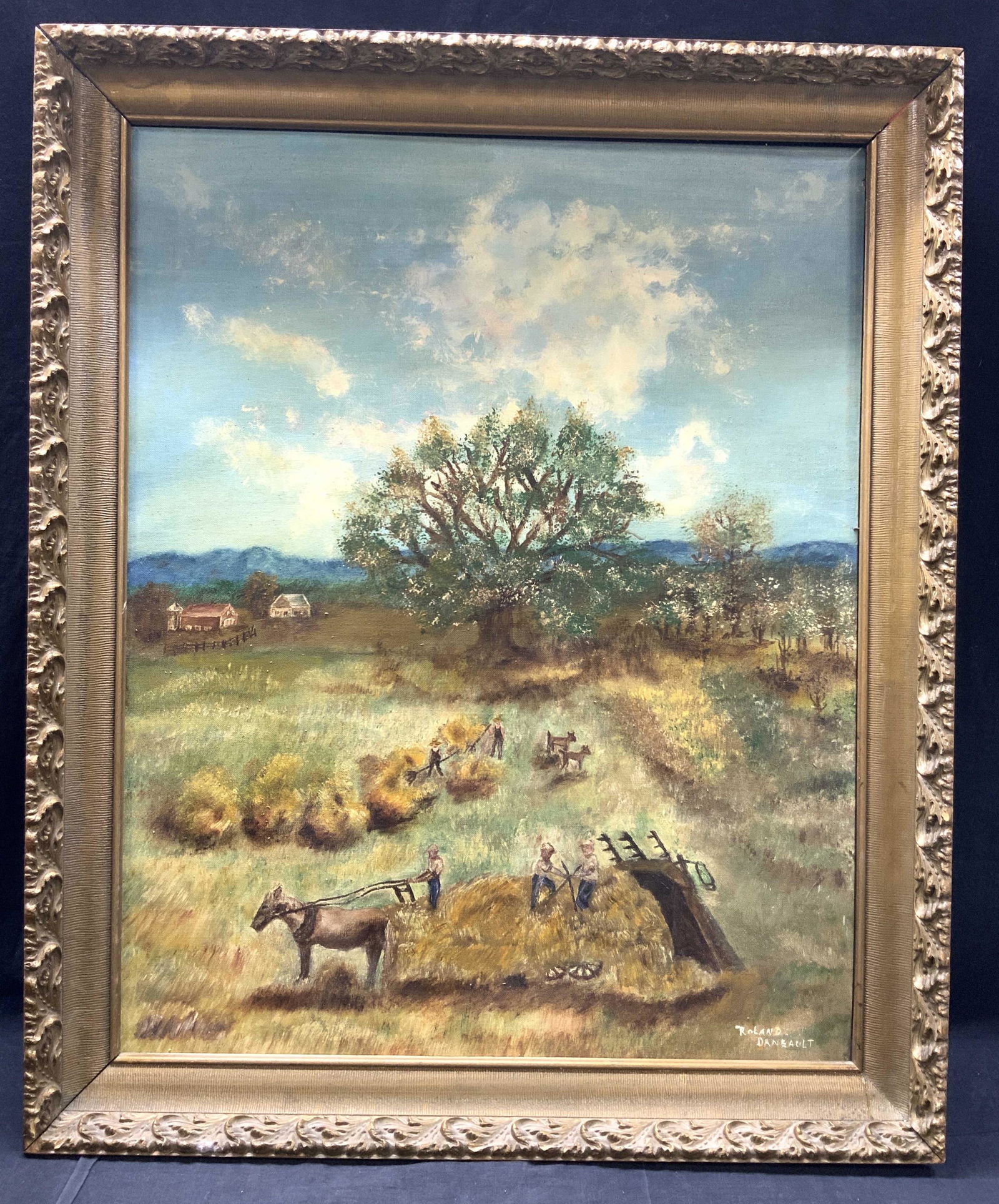 Roland Daneault Signed Hay Bale Landscape (1 of 12)