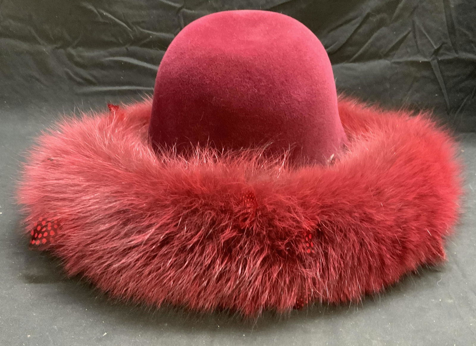 DAVID COHEN Burgundy Mink Hat (1 of 8)