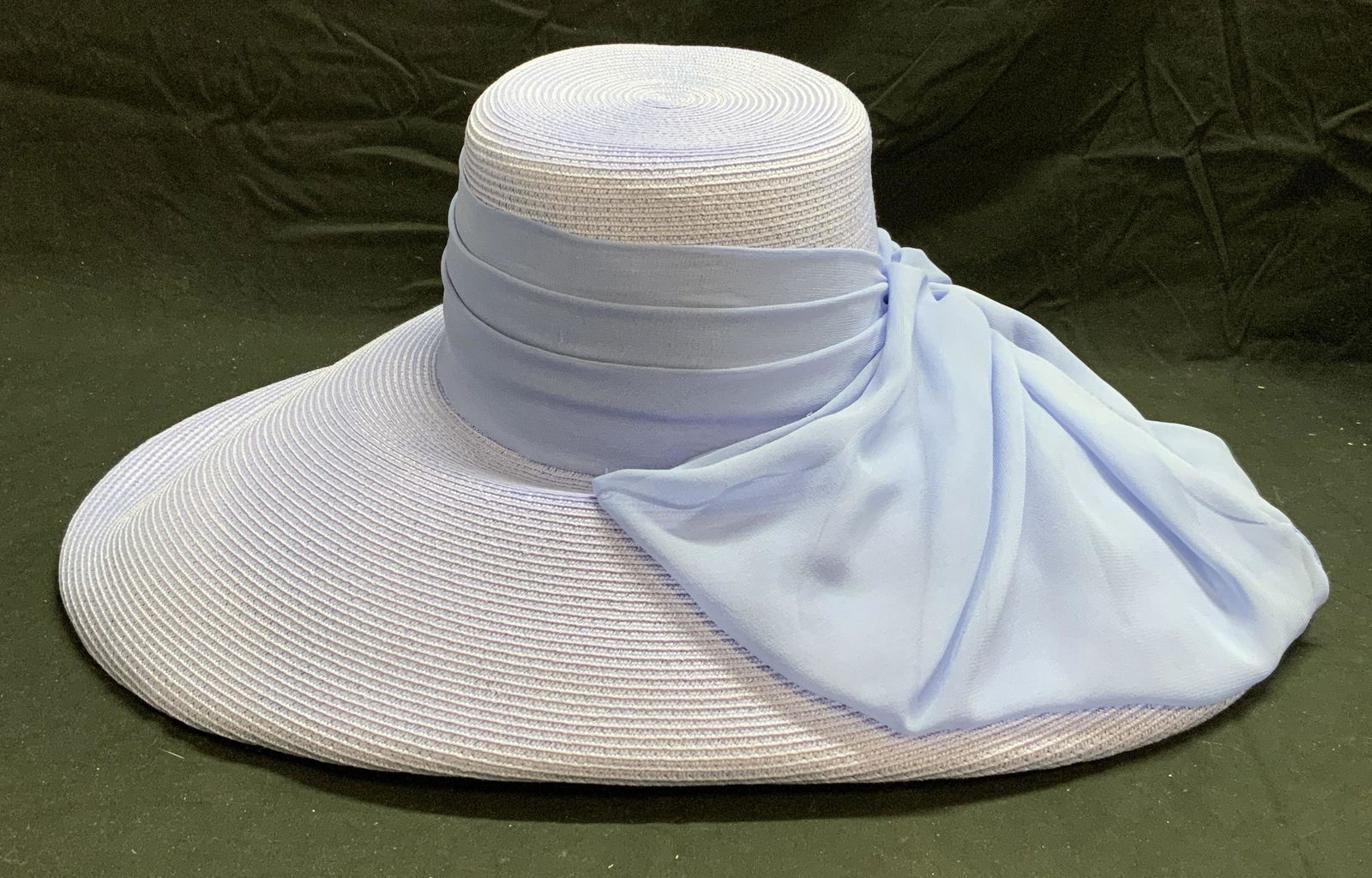 ERIC JAVITS Periwinkle Straw Bow Hat (1 of 9)