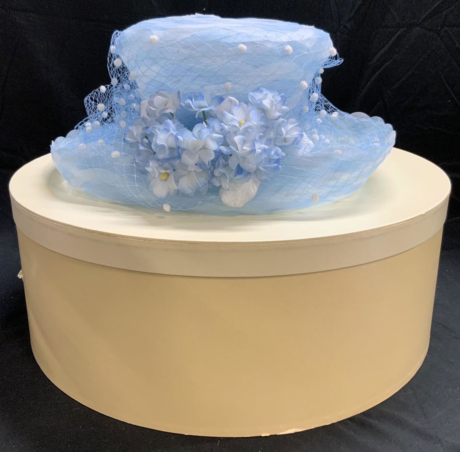 ERIC JAVITS Light Blue Floral Netted Hat (1 of 9)