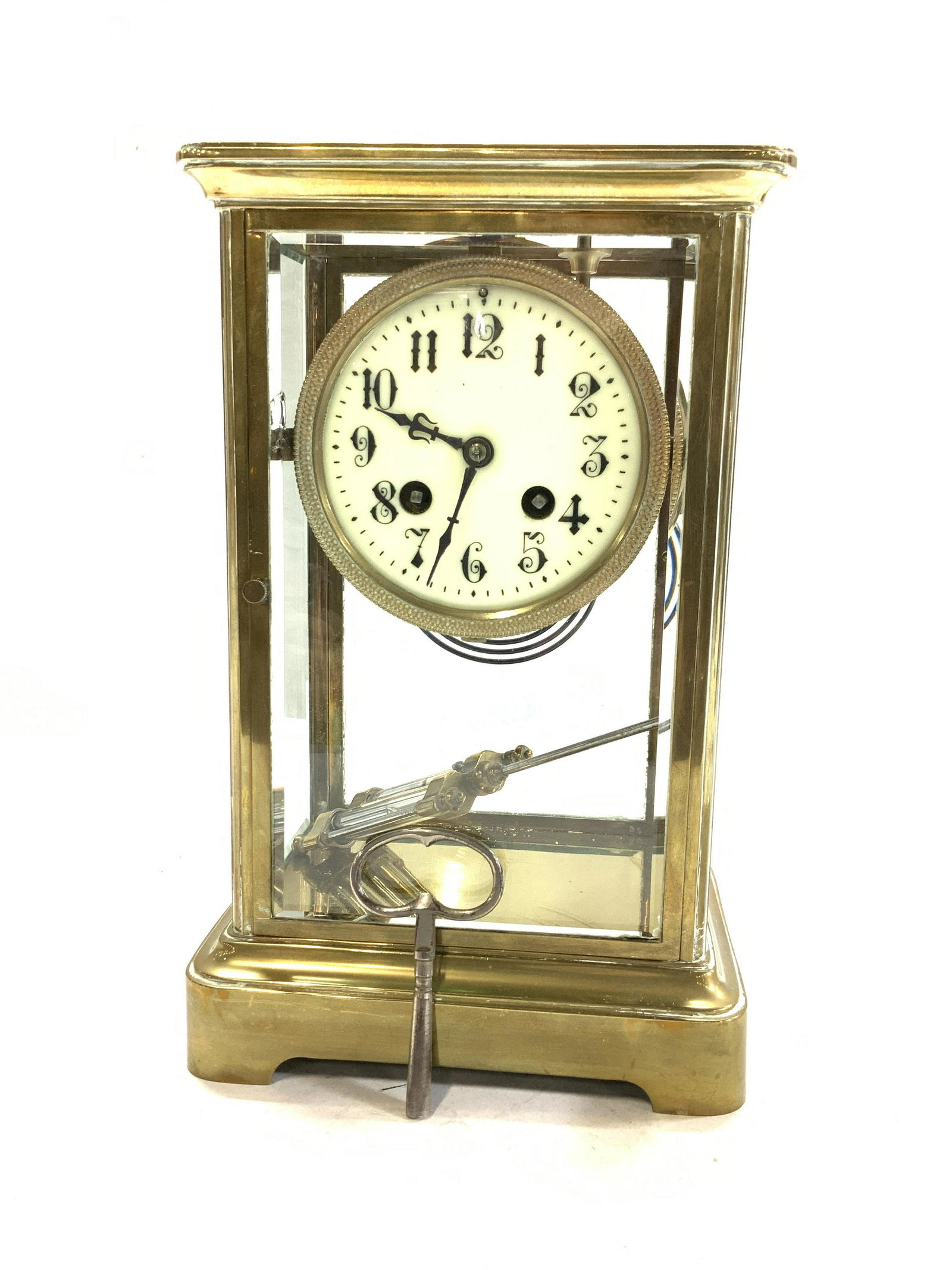 Antique Brass Med DArgent Clock Mercury Pendulum (1 of 10)