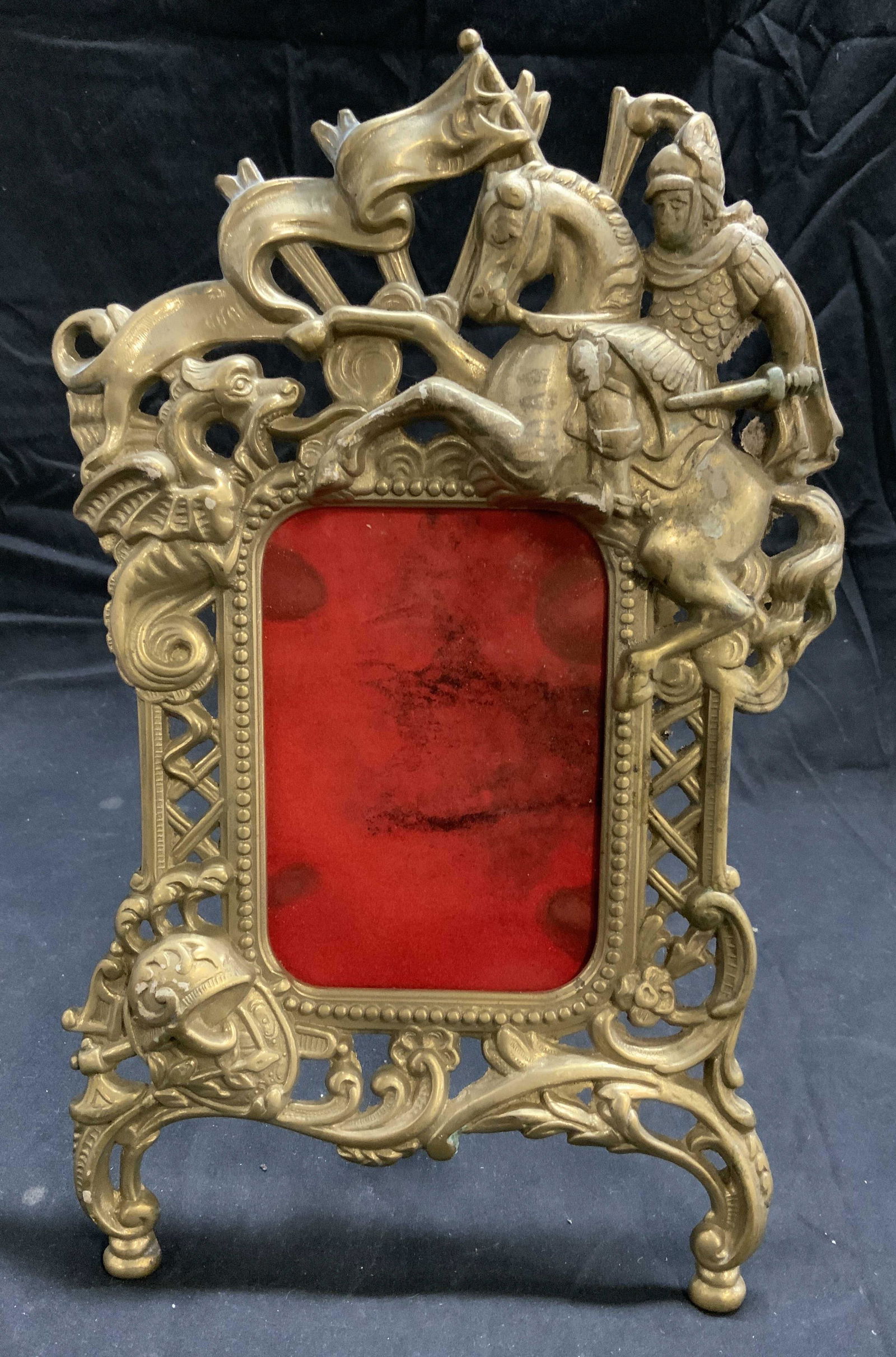 Vintage Brass Knight & Dragon Picture Frame Italy (1 of 9)