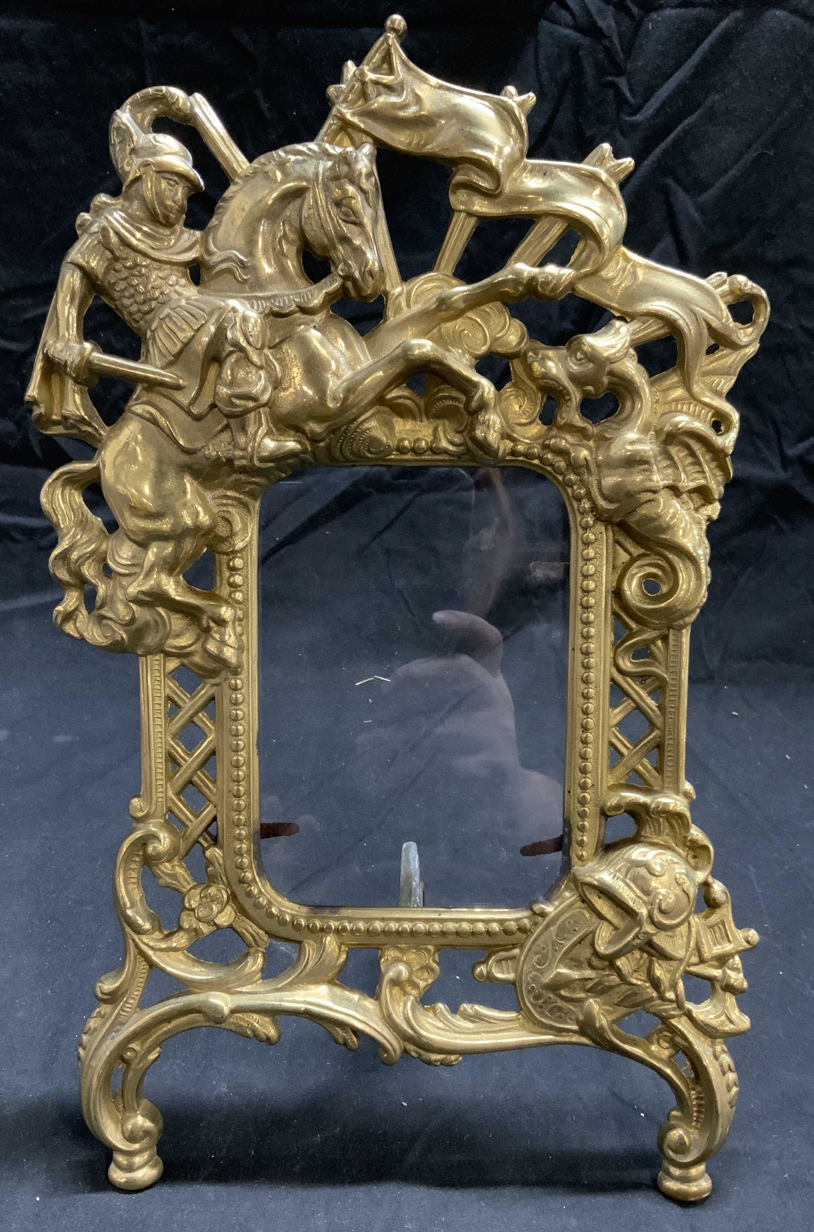 Vintage Brass Knight & Dragon Picture Frame (1 of 8)