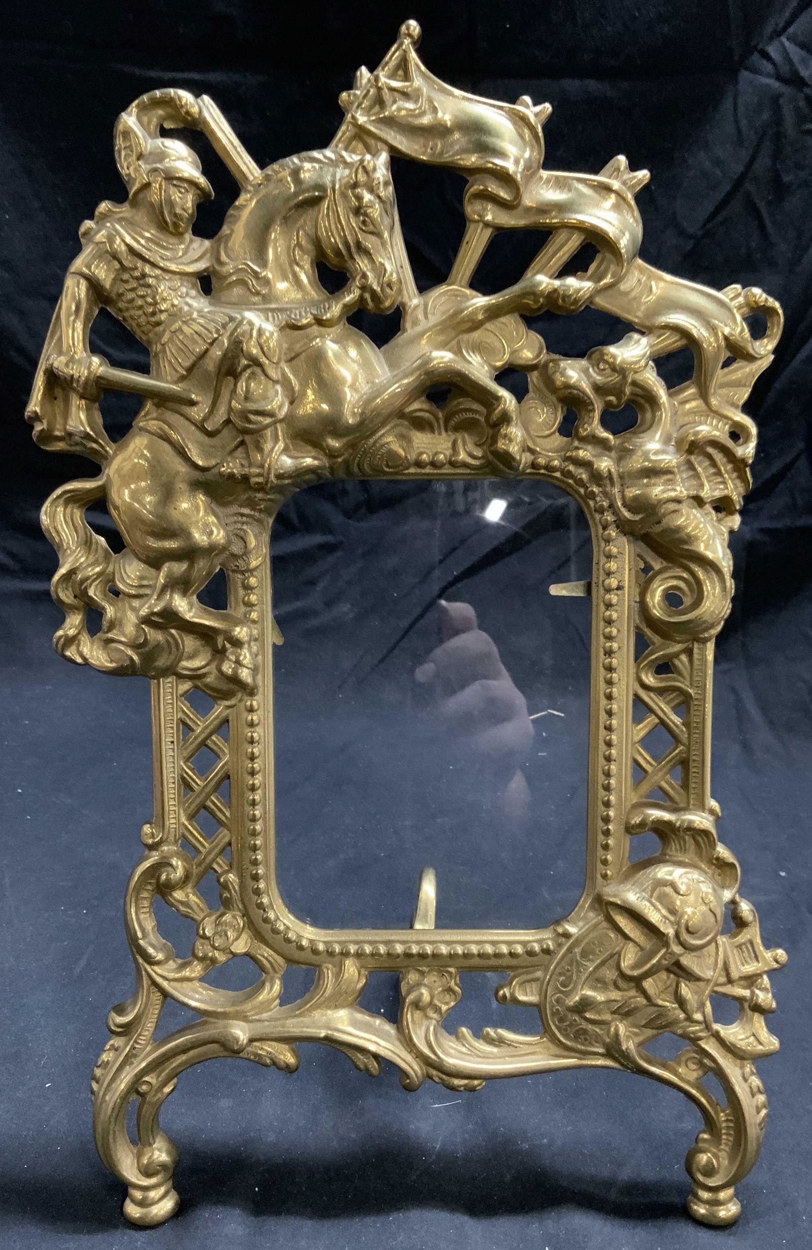 Vintage Brass Knight & Dragon Picture Frame Italy (1 of 8)