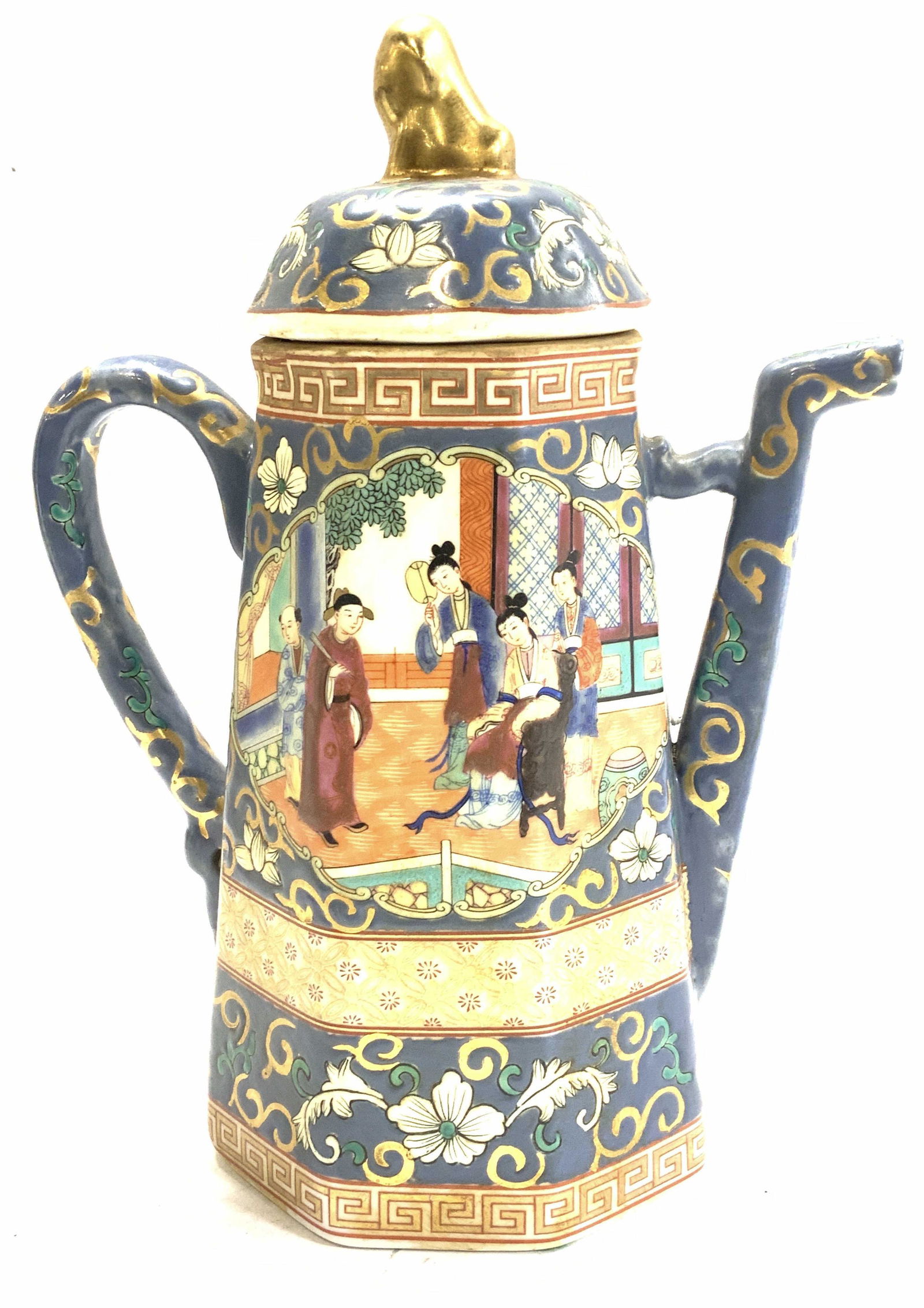 Hand Painted Sgn Vtg Asian Porcelain Teapot w Lid (1 of 9)