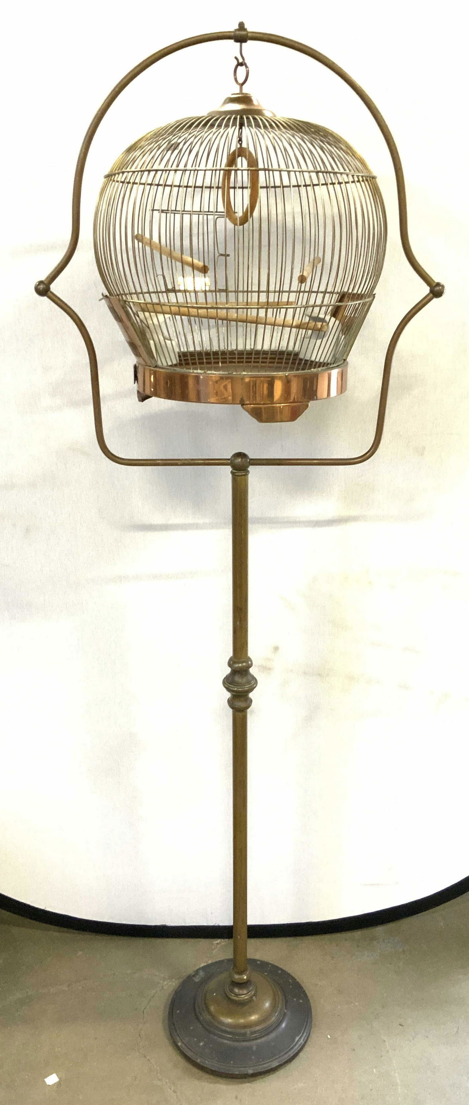 Antique Standing Brass & Copper Birdcage (1 of 10)