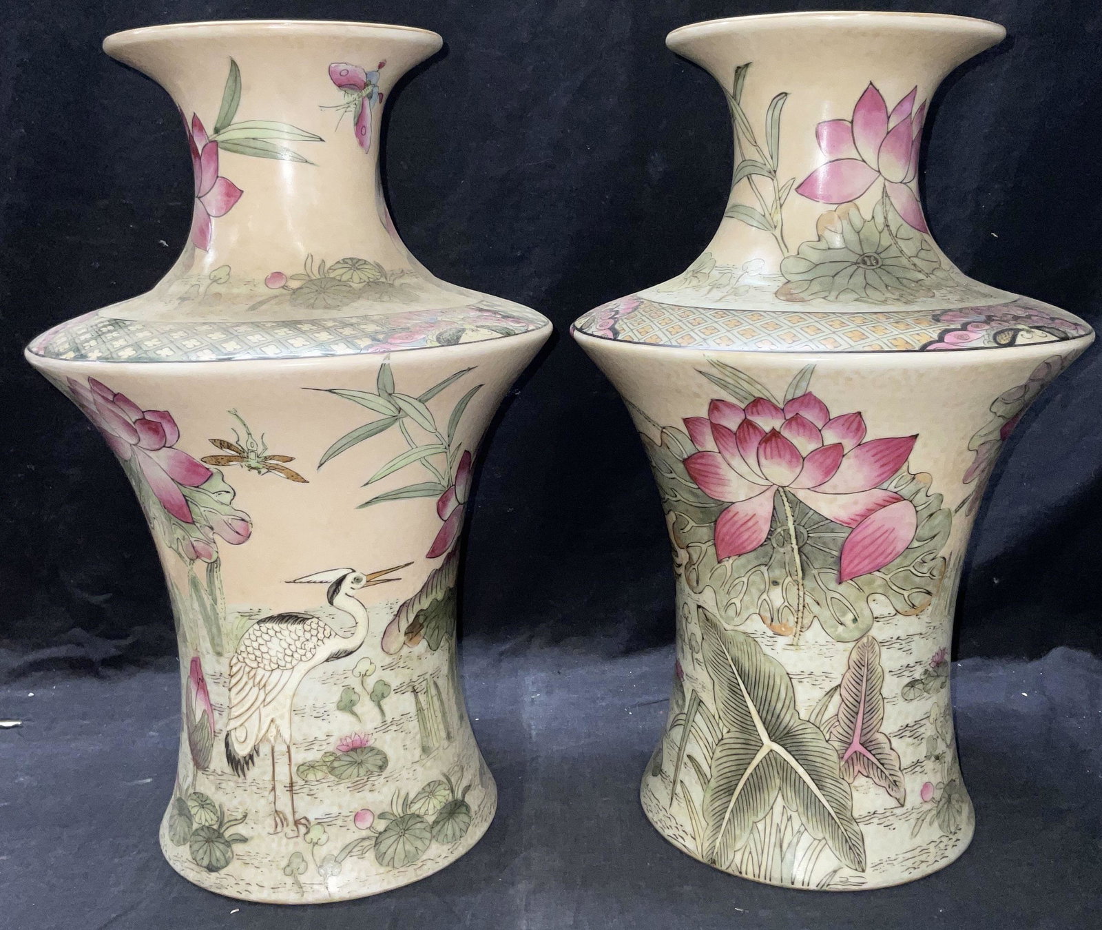 Pair Decor Porcelain Asian Hand Painted Vessels (1 of 6)