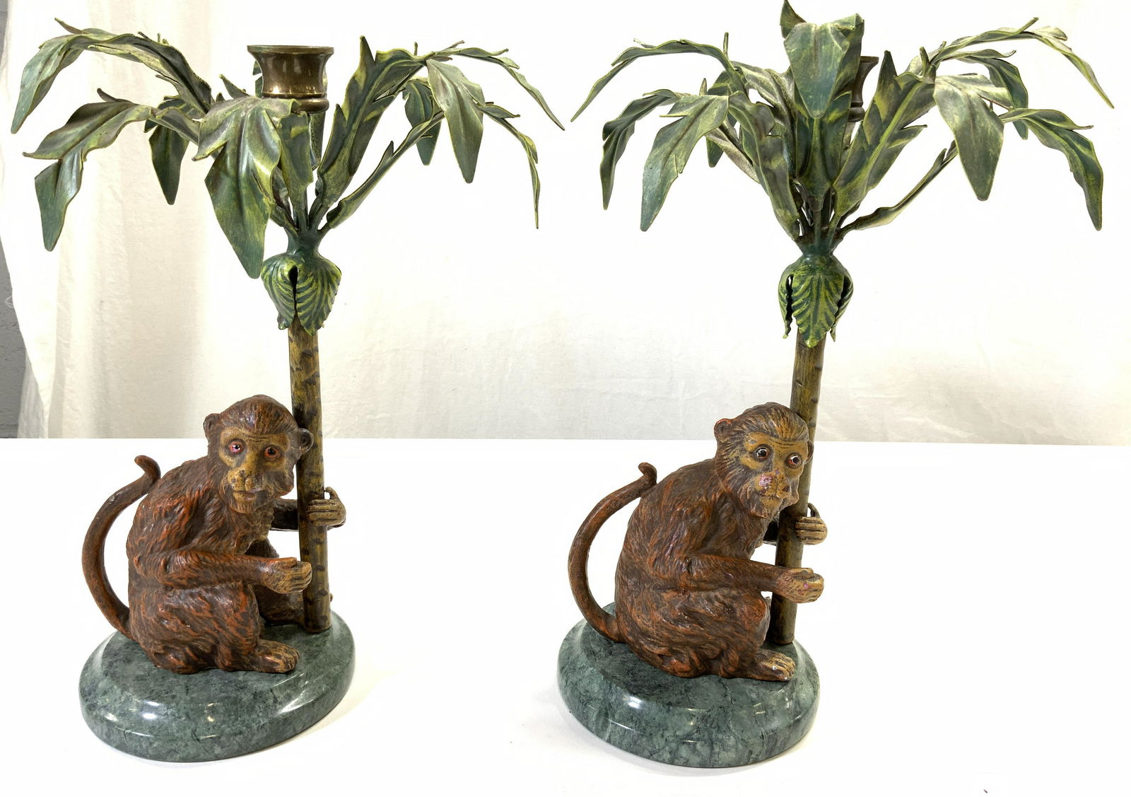 PETITES CHOSES Pair Metal Monkey Candlesticks (1 of 10)