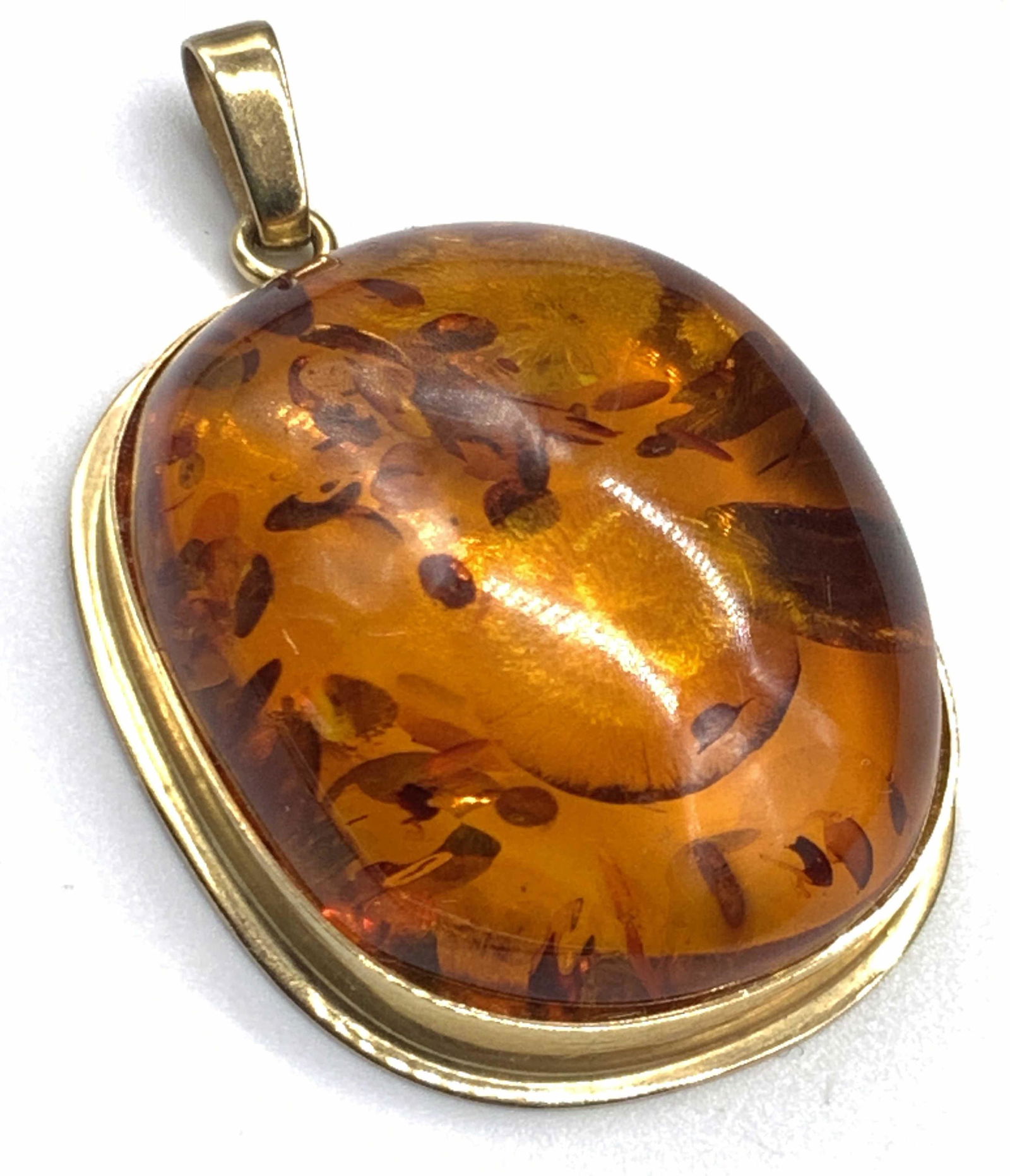 BIRKS 14K GOLD Amber Pendant, Vintage Jewelry (1 of 11)