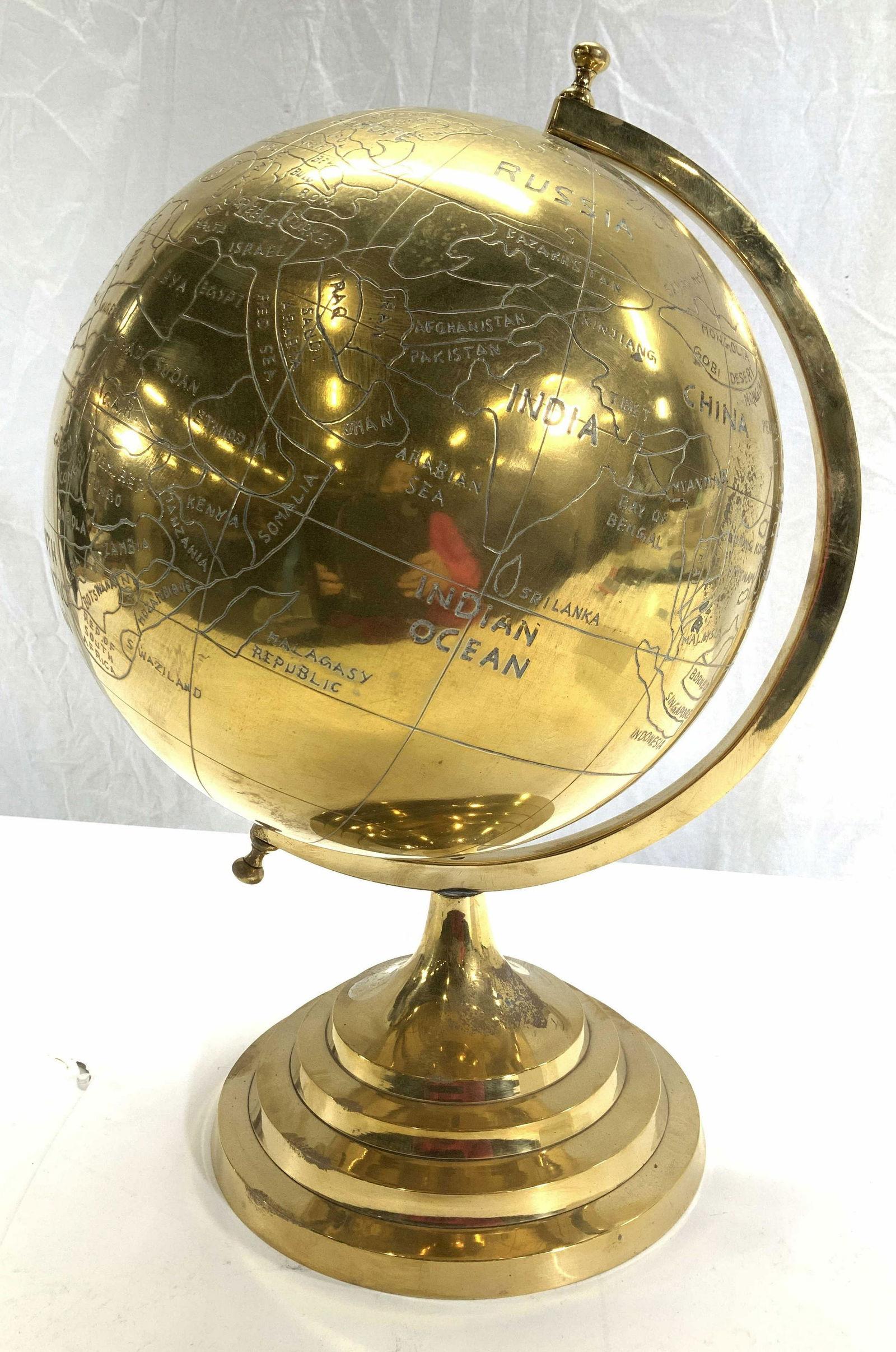 Heavy Solid Brass Etched Globe (1 of 8)