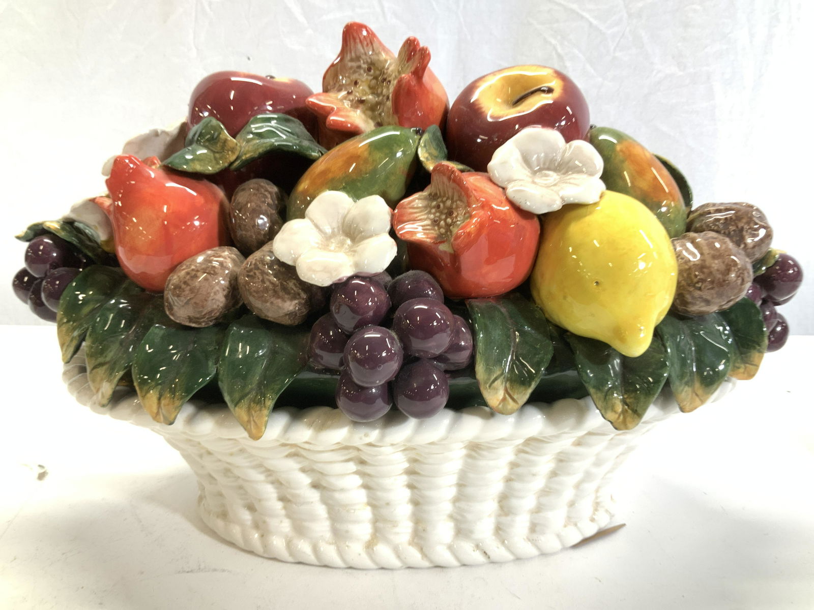 XL Porcelain Fruit in Basket Centerpiece (1 of 7)