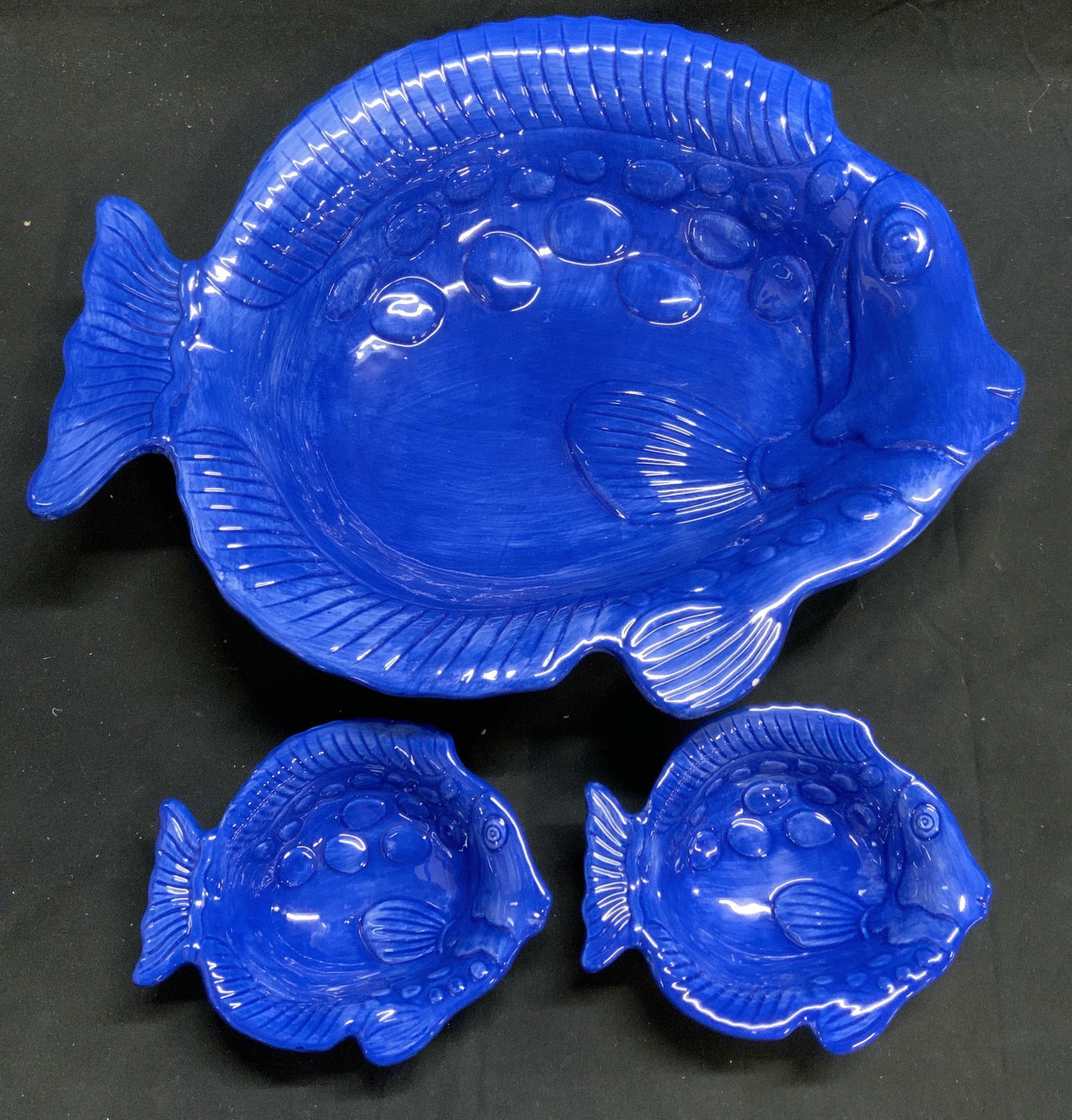 Set 3 LA DOLCE VITA Blue Fish Bowls (1 of 8)