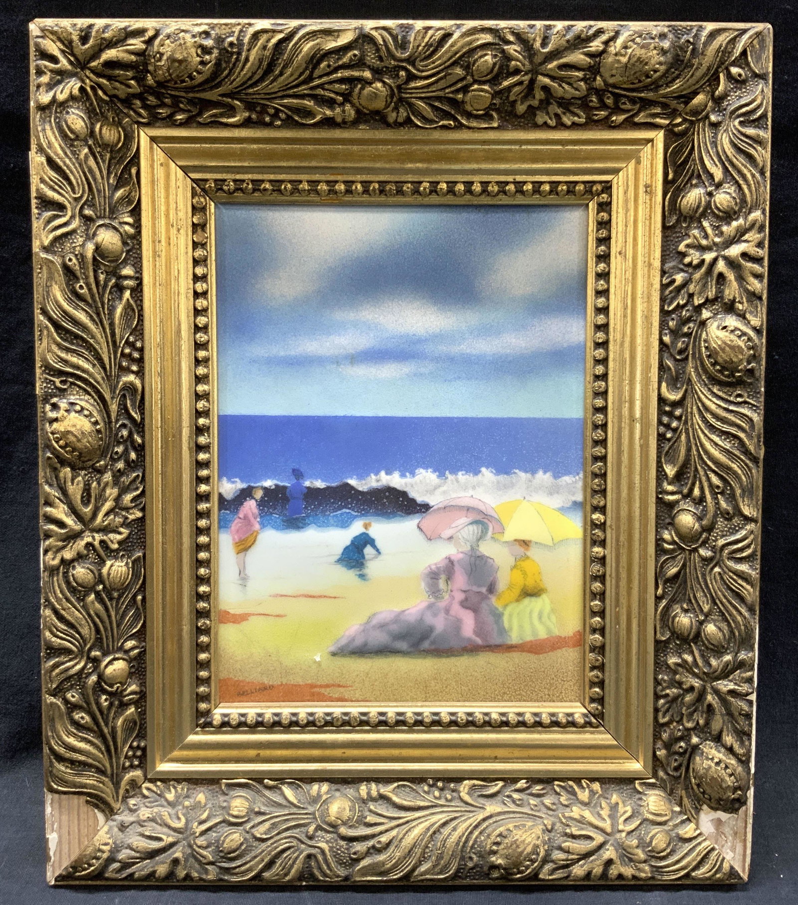 BELLIARD Signed Enamel On Copper Plate Art (1 of 10)