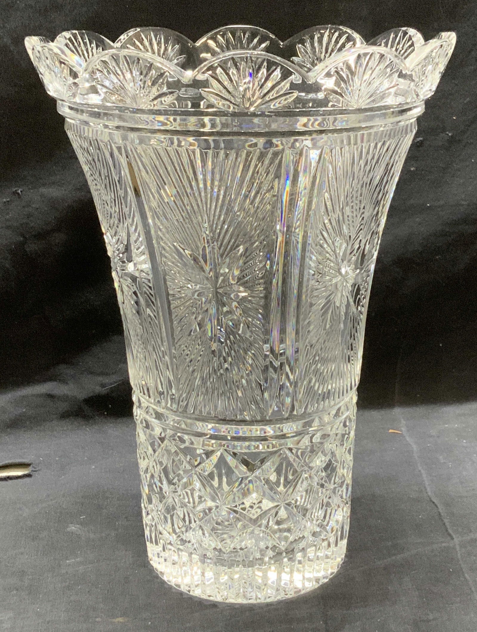 Lead Crystal Multi Cut Crystal Vase (1 of 7)