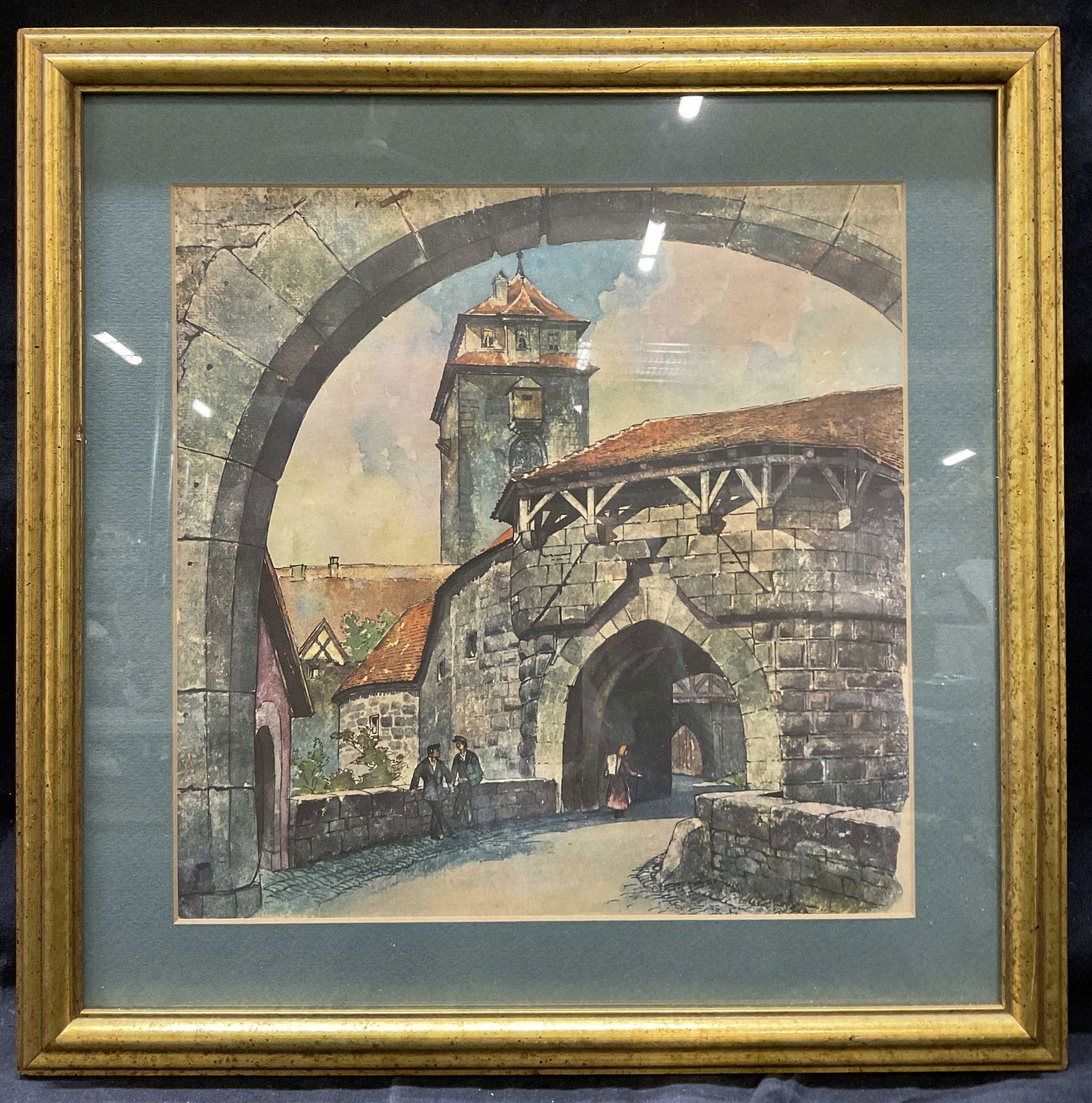 FRMD Lithograph, Stone Architectural Cityscape (1 of 6)