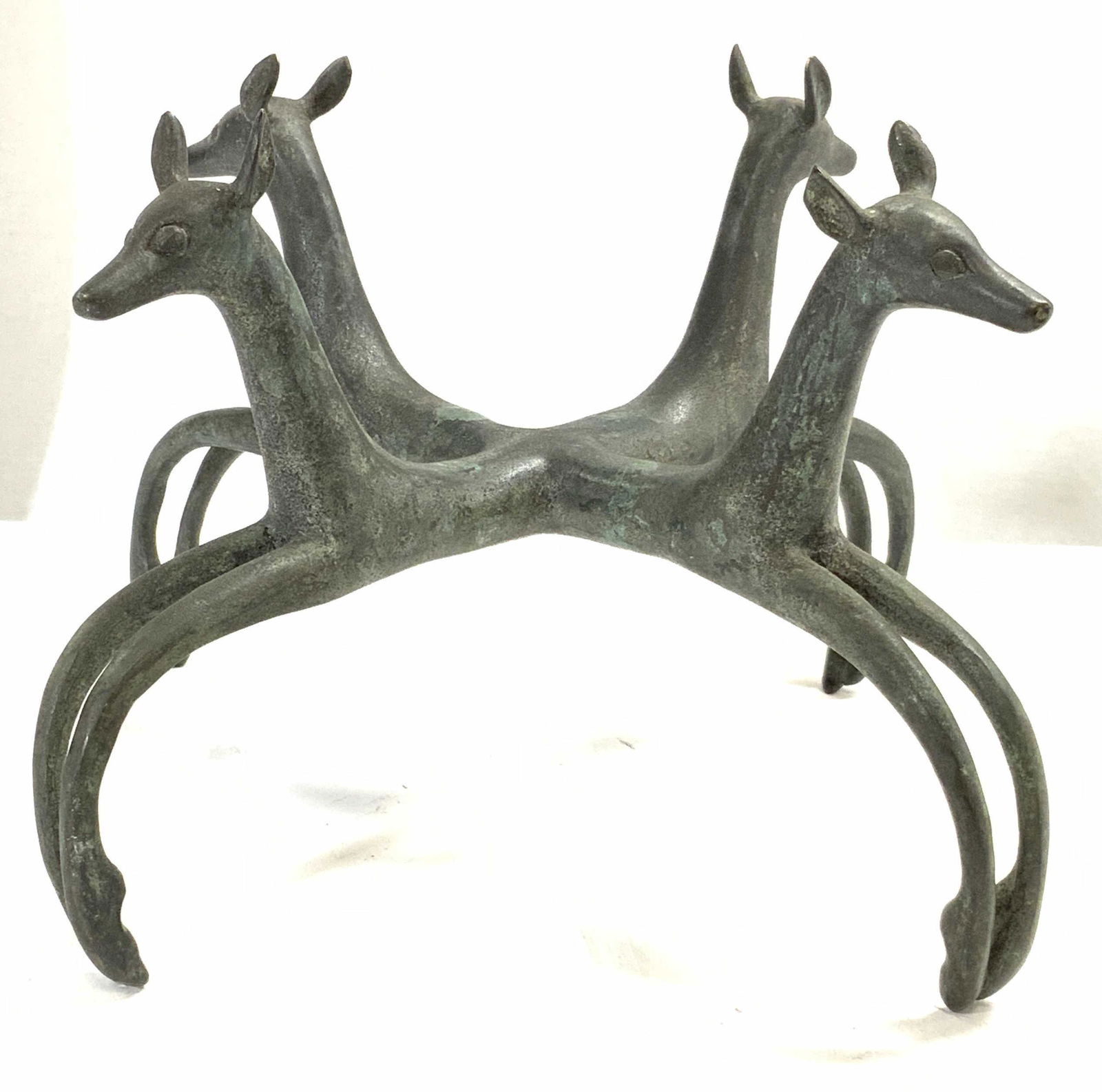 Mid Century Modern Cast Bronze Deer Form Stand (1 of 7)