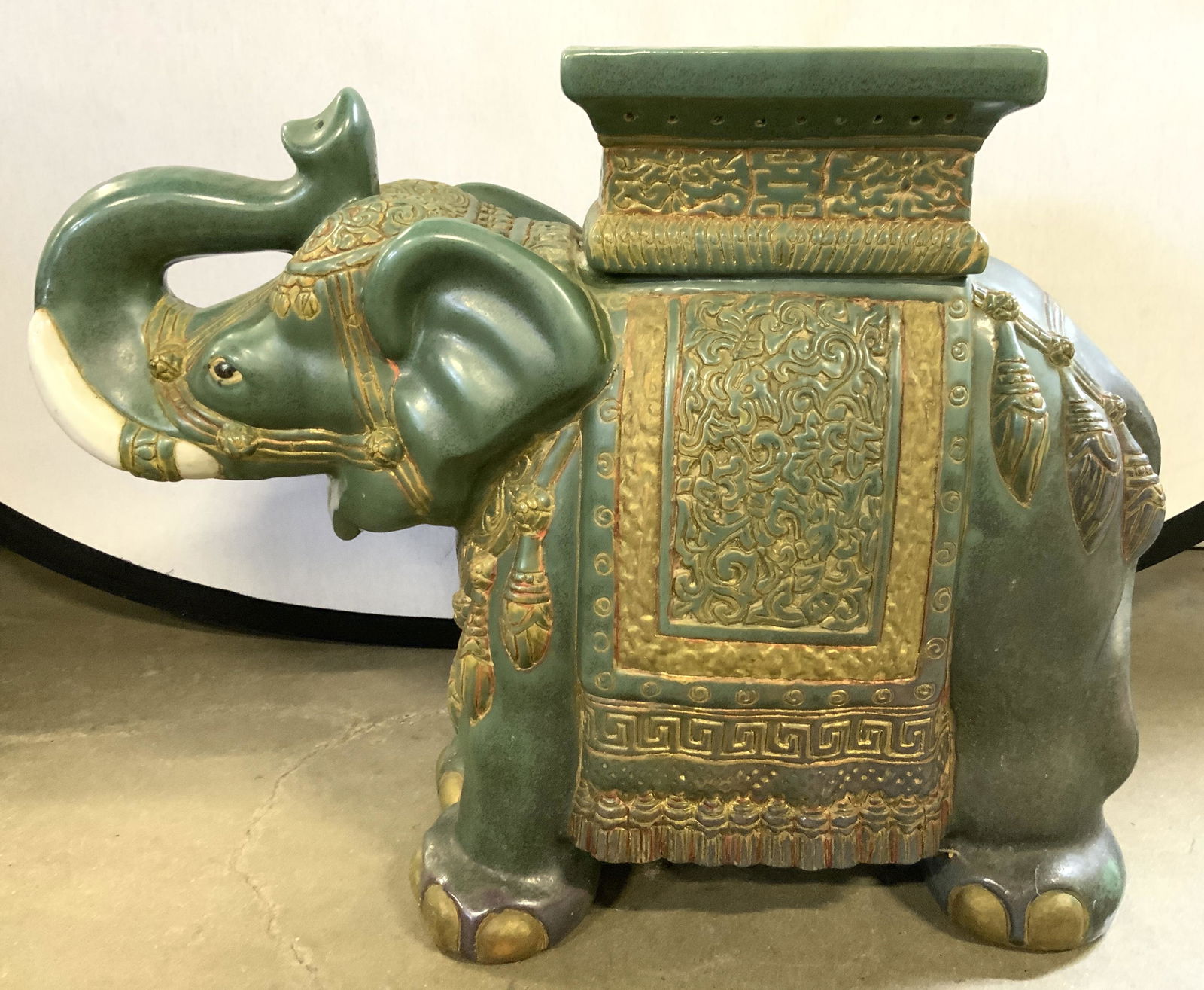 Asian Ceramic Elephant Garden Stool (1 of 9)