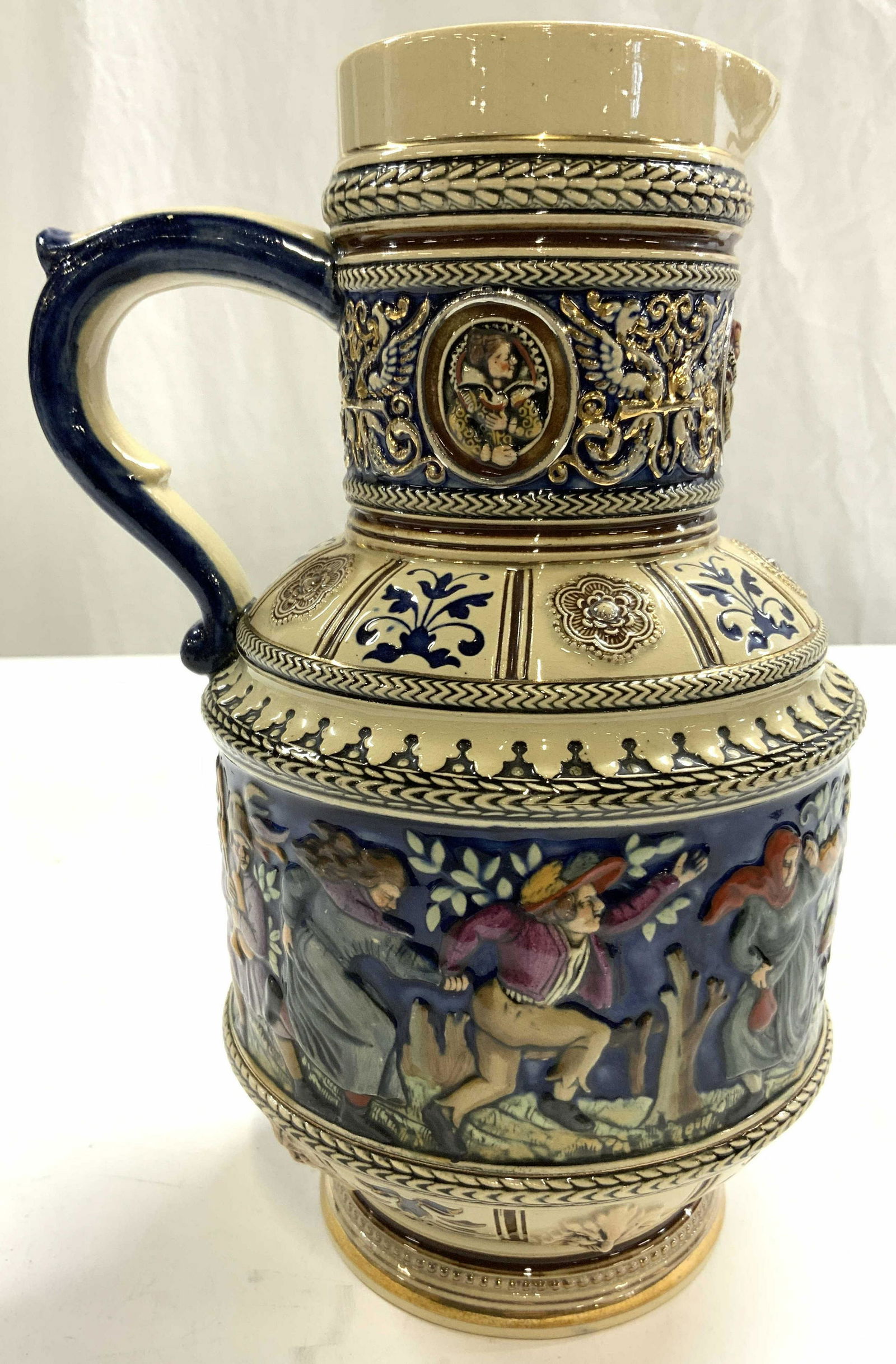 Vintage Hand Painted Ceramic Ewer (1 of 8)