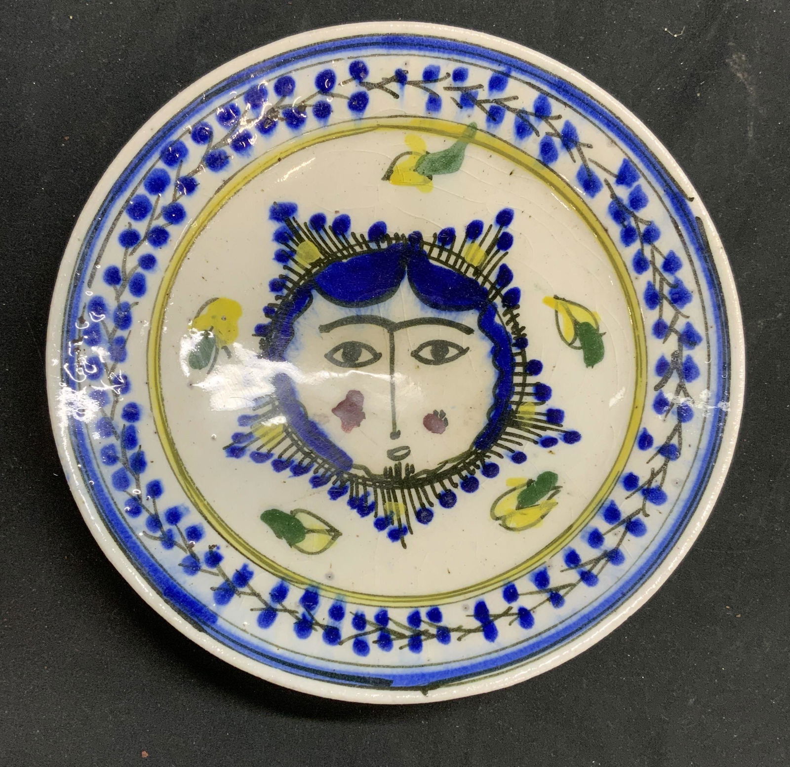 Vintage YAZD Hand Painted Ceramic Dish, Iran (1 of 6)