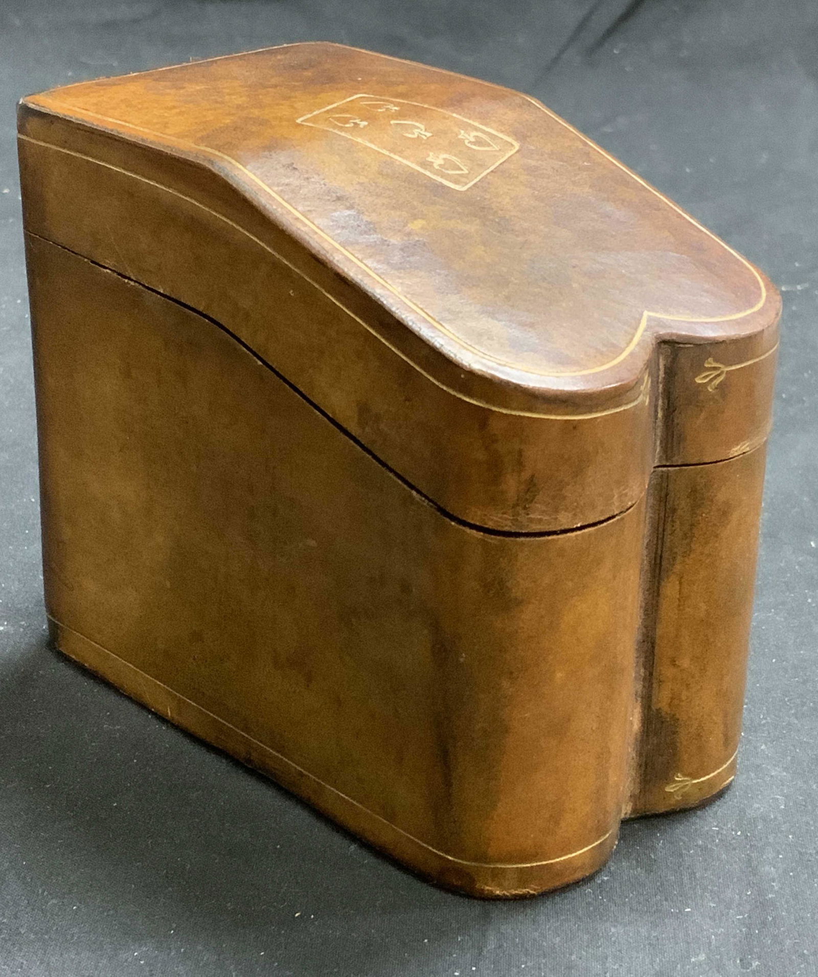 Vintage LEATHER SCHOOL Playing Card Caddy, Italy (1 of 7)