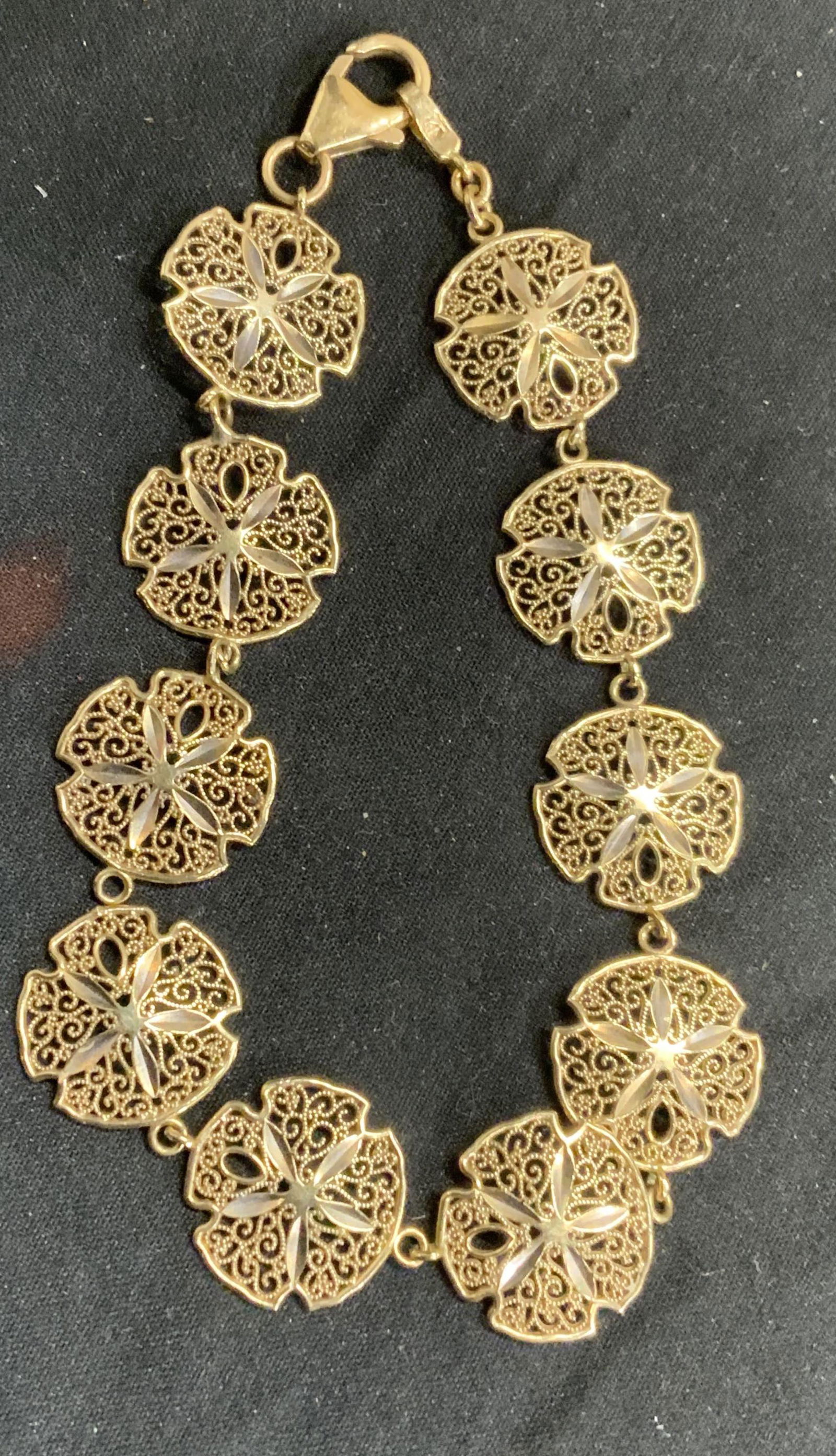 14K GOLD Medallion Bracelet, Jewelry (1 of 6)